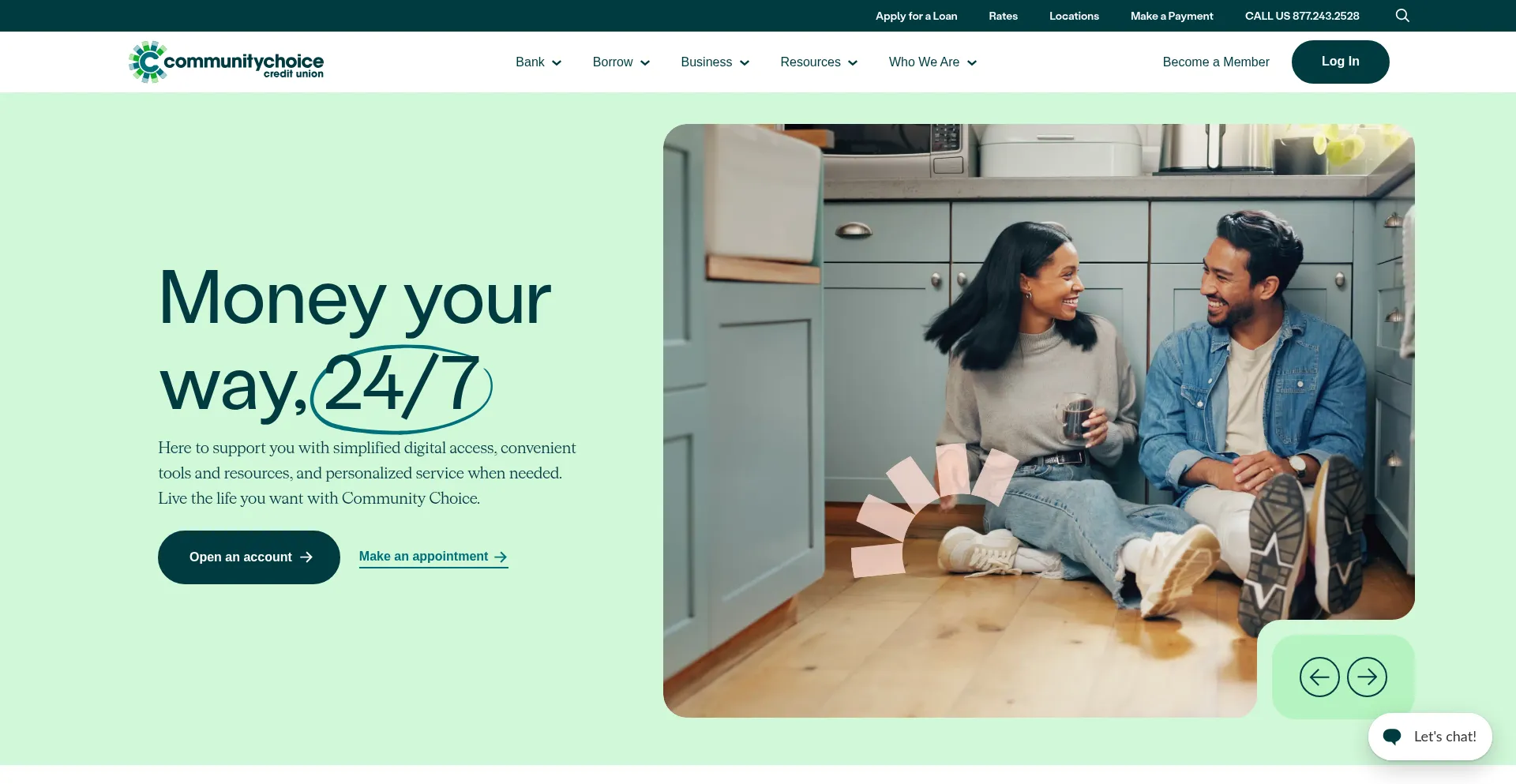 Website screenshot of Communitychoicecu.com