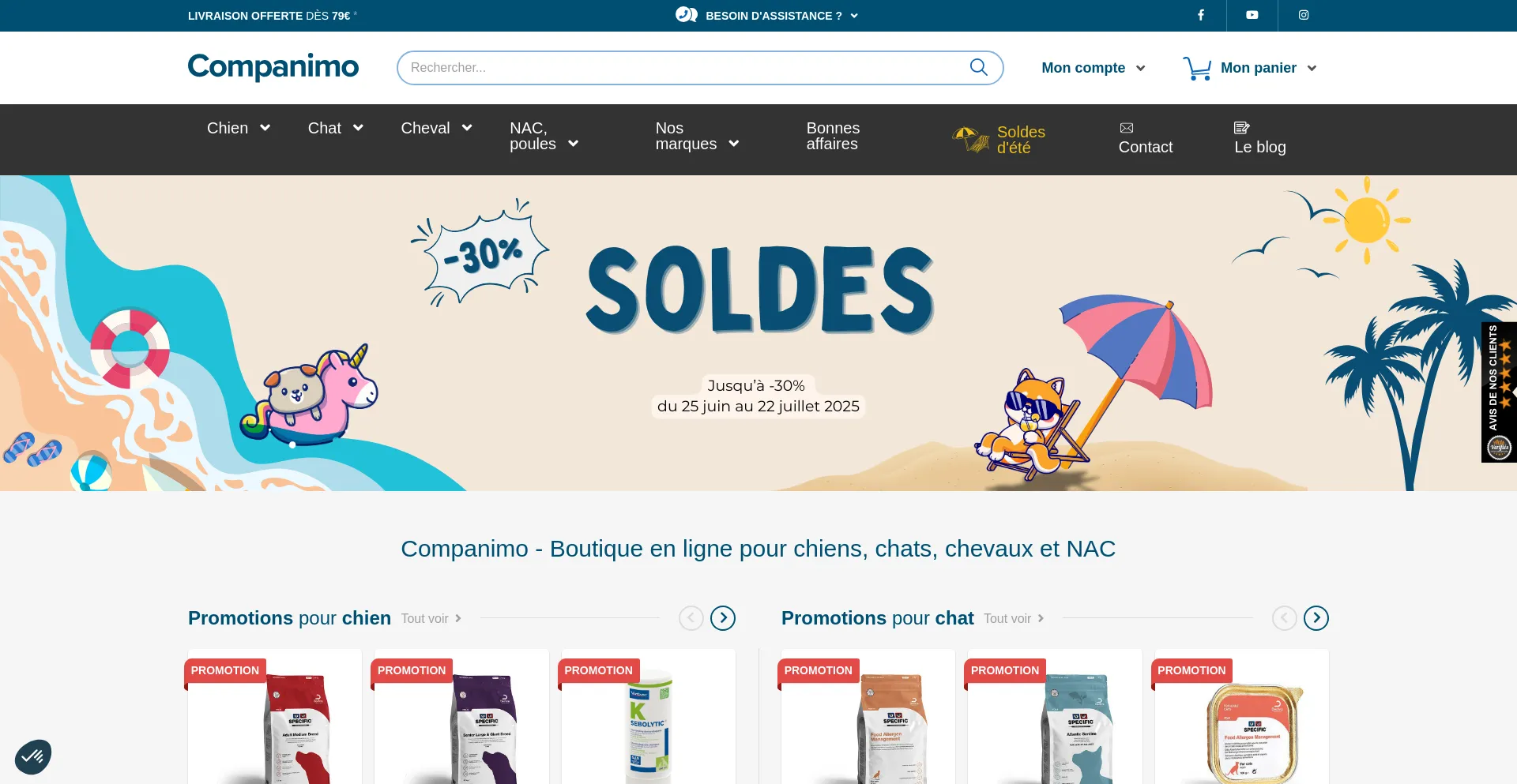 Website screenshot of Companimo.com