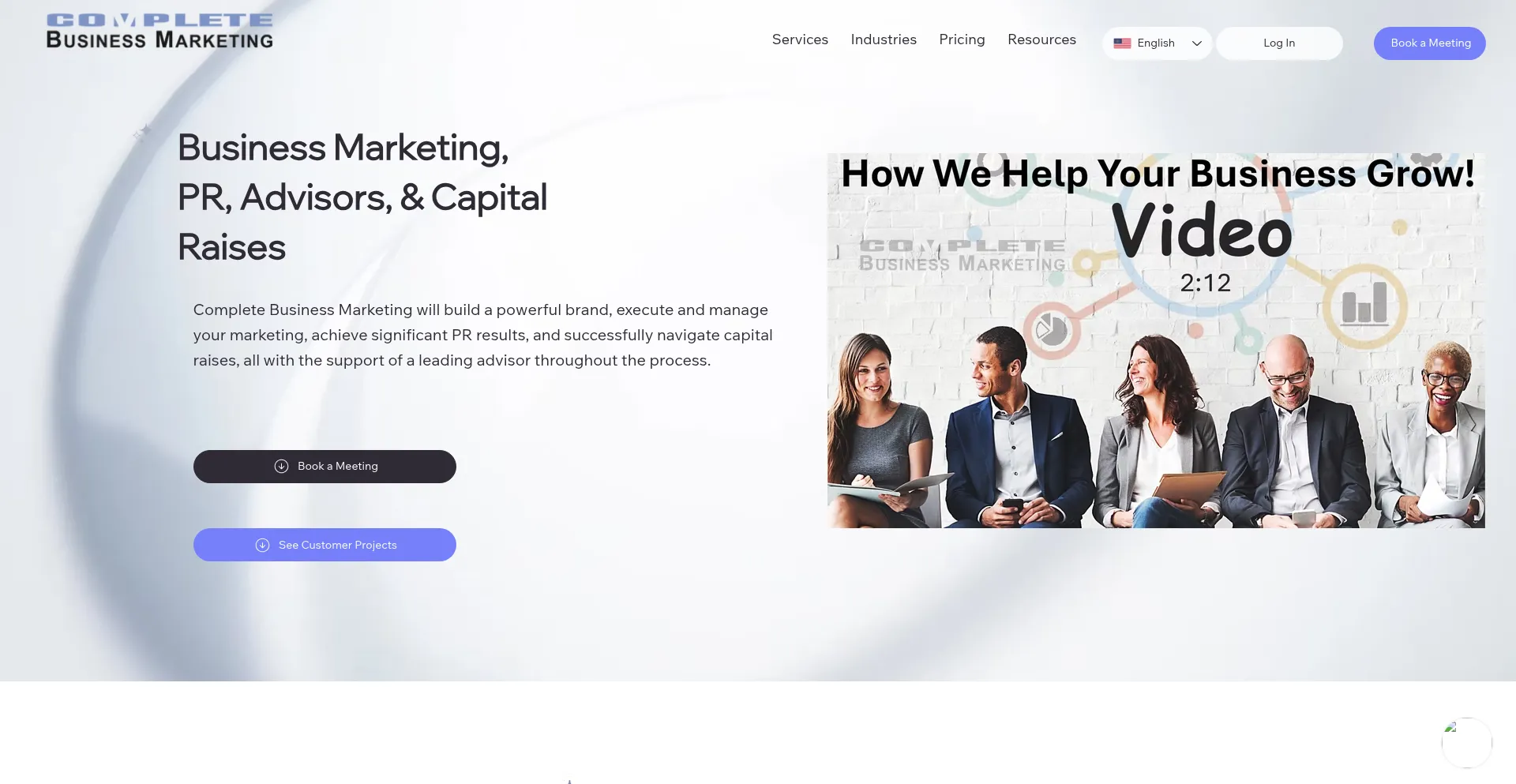Website screenshot of Completebusinessmarketing.com