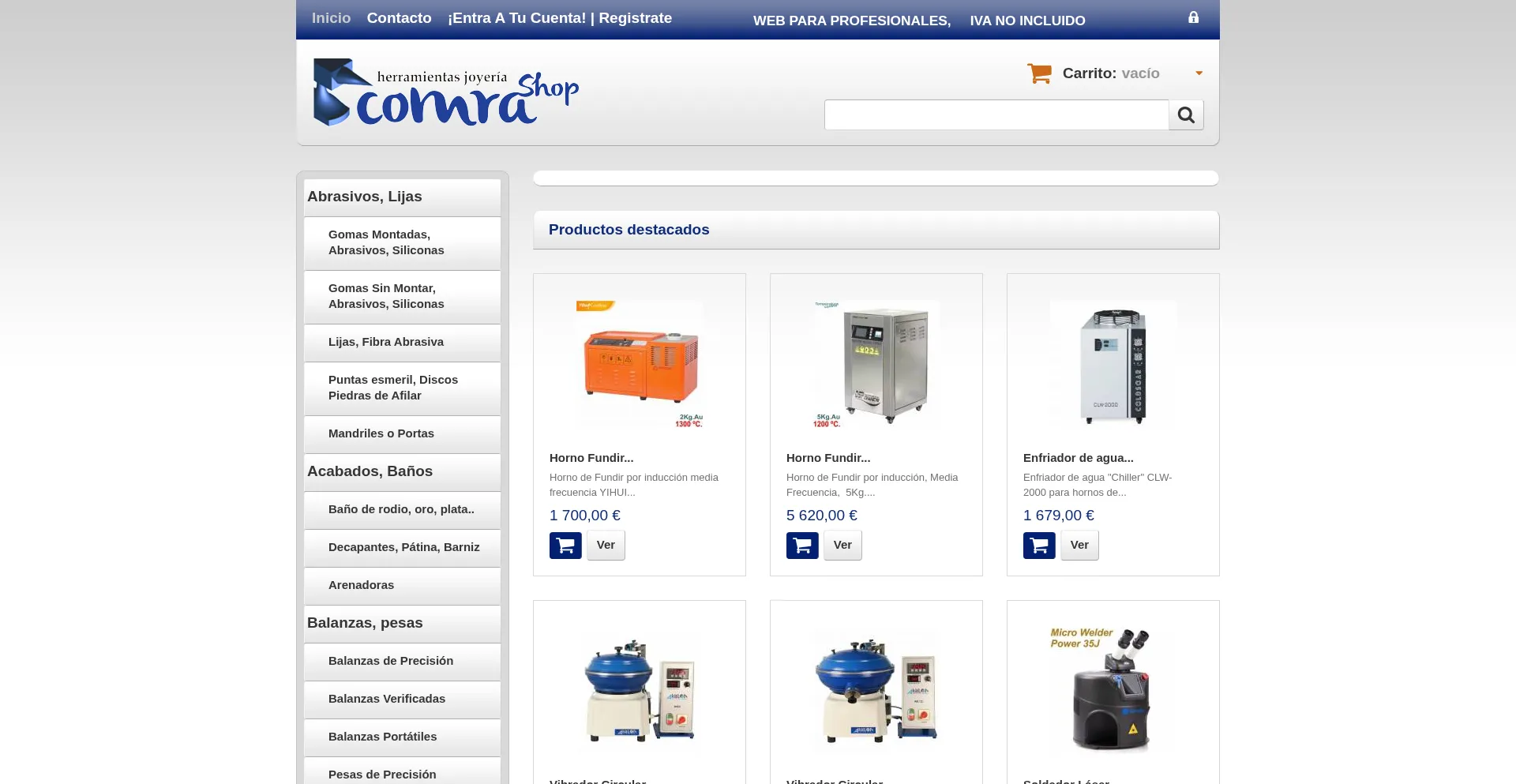 Website screenshot of Comrashop.es