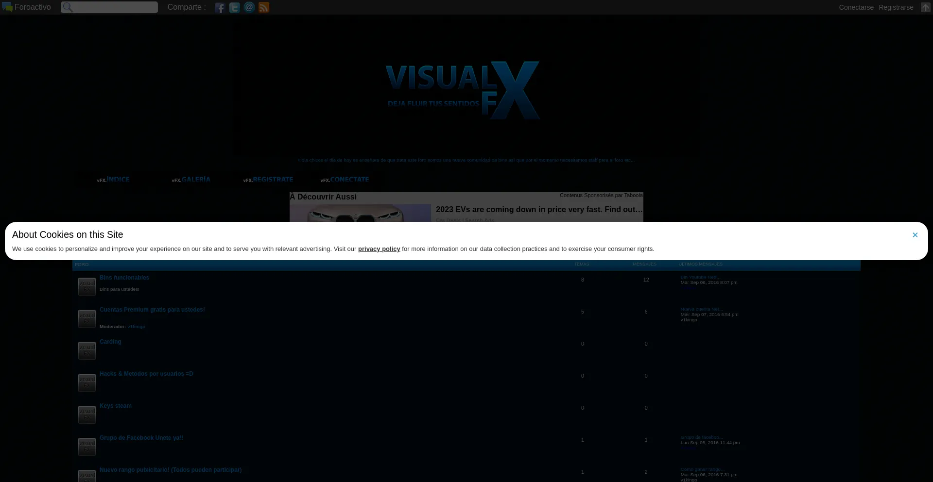 Website screenshot of Comunidadbinera.foroactivo.mx