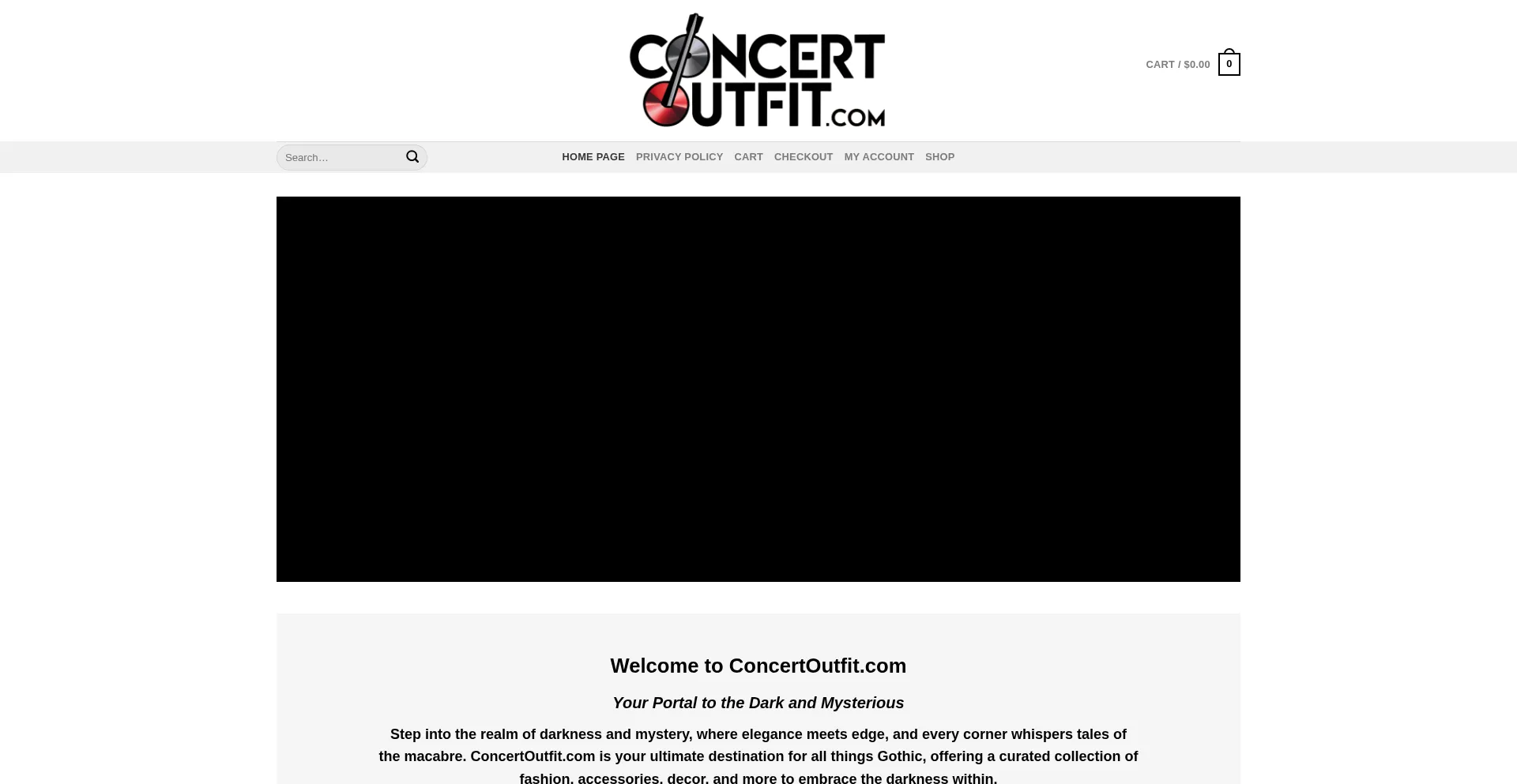 Website screenshot of Concertoutfit.com