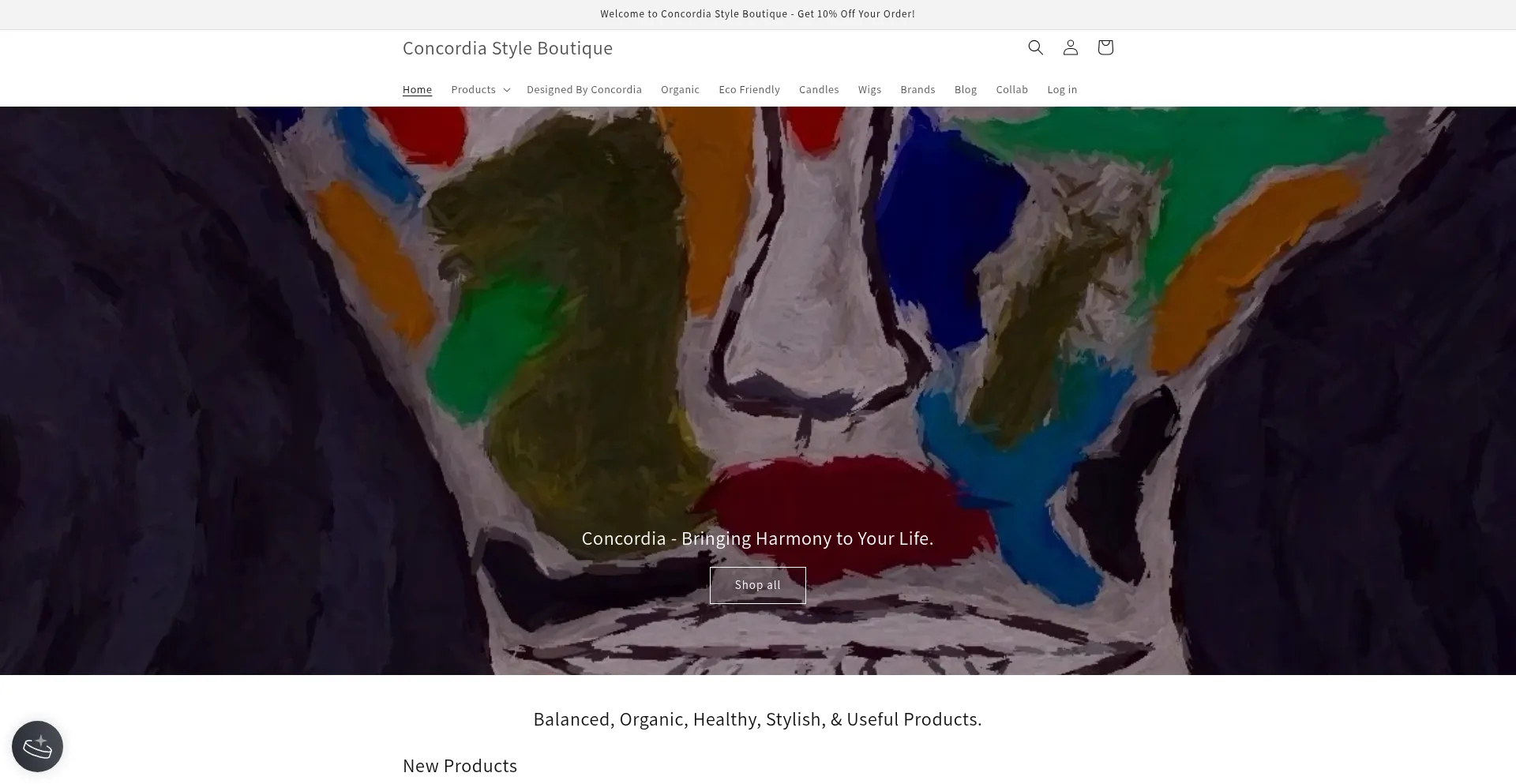 Website screenshot of Concordia.style