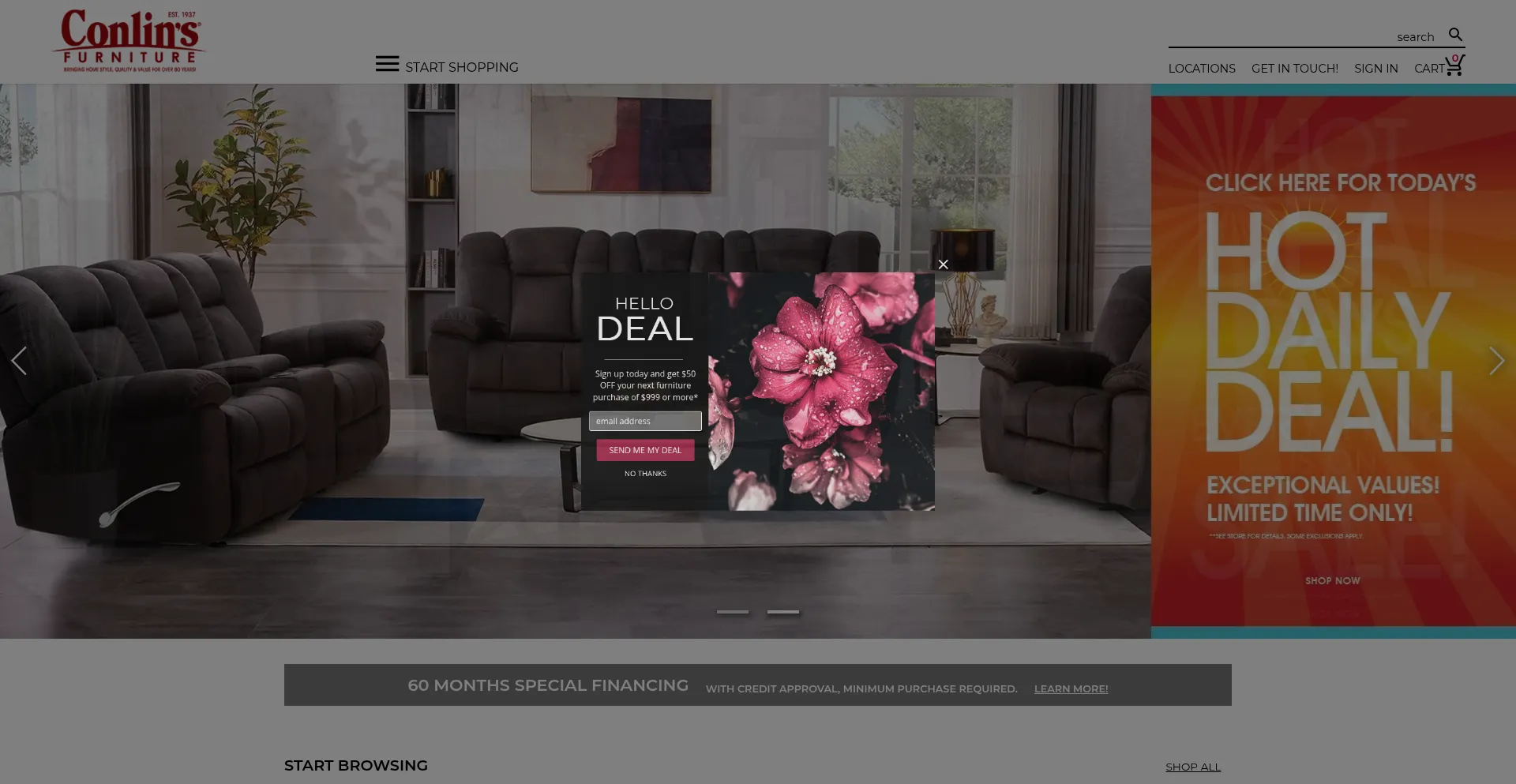 Website screenshot of Conlins.com