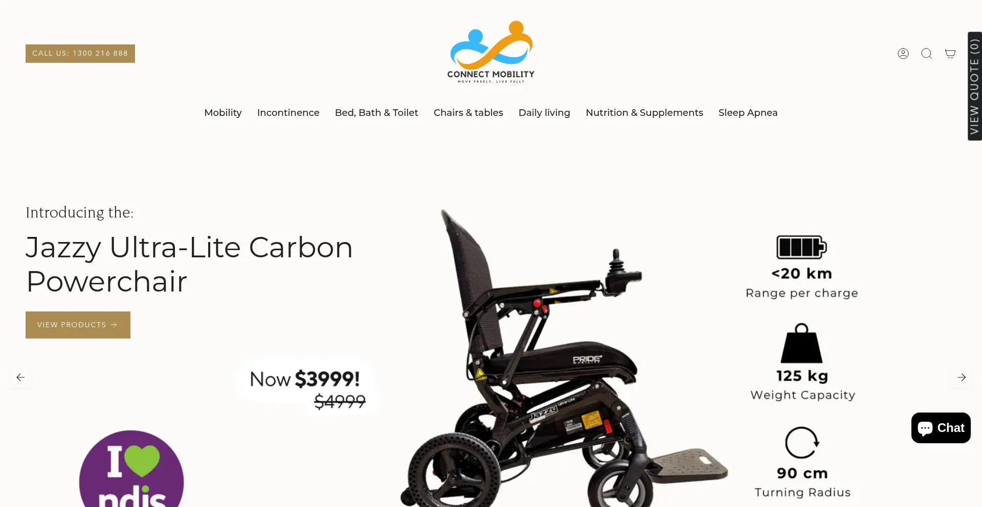 Website screenshot of Connectmobility.com.au