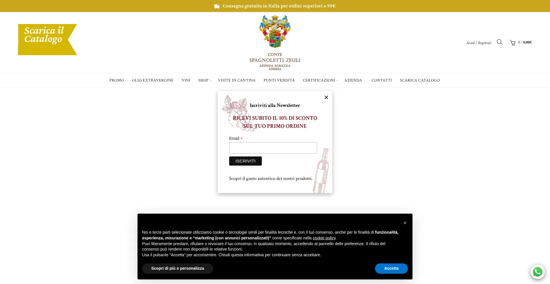 Website screenshot of Contespagnolettizeuli.it