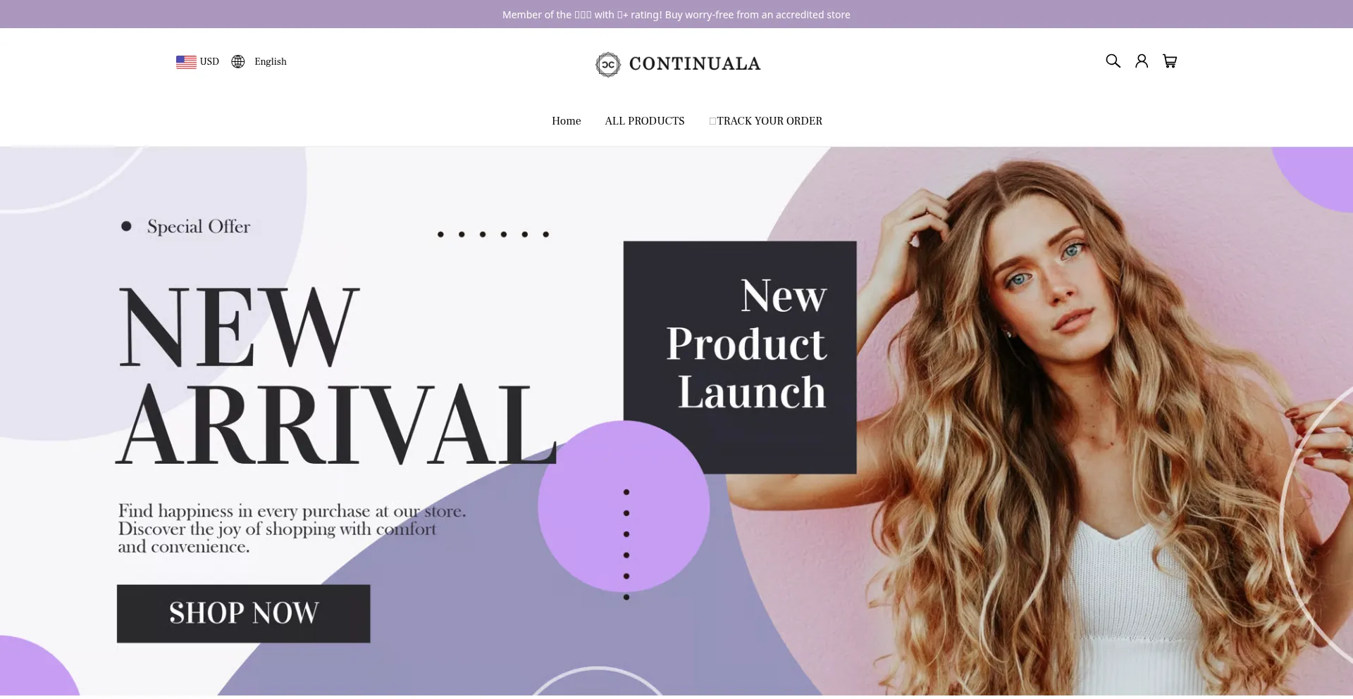 Website screenshot of Continuala.com