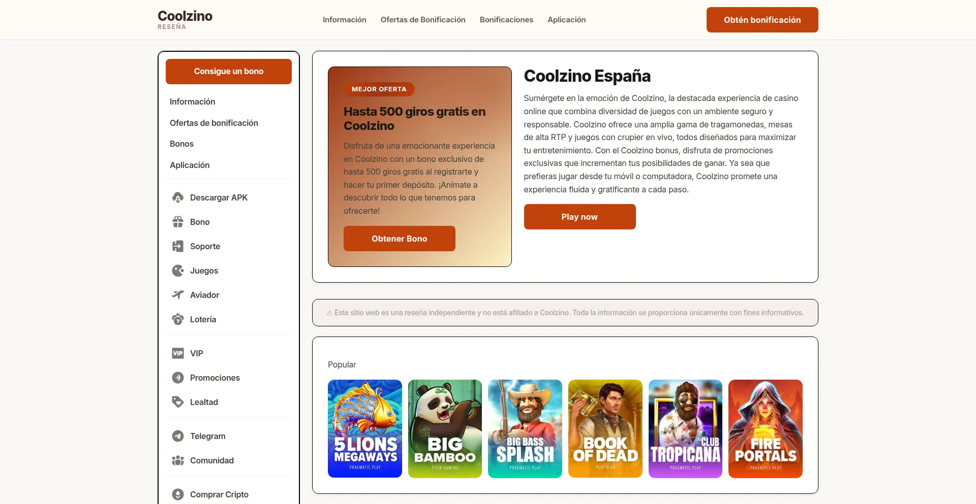 Coolzinoespana.com
