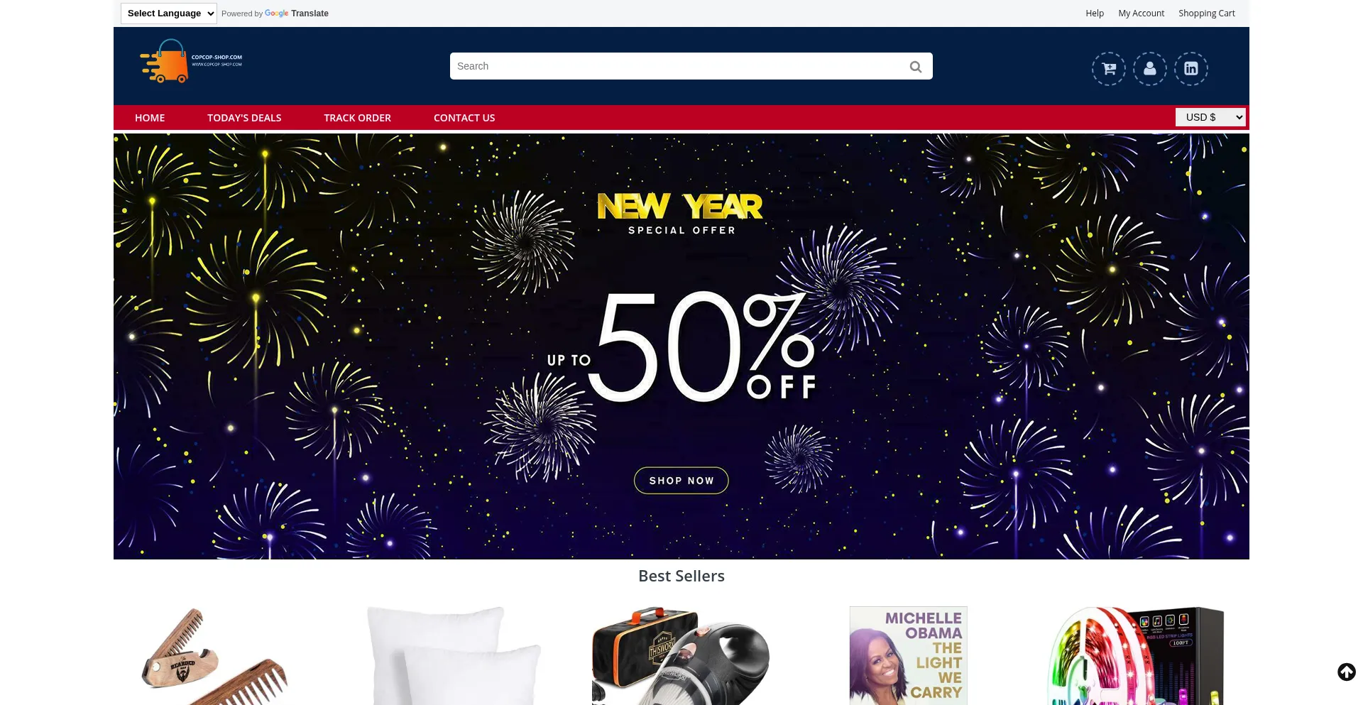Website screenshot of Copcop-shop.com