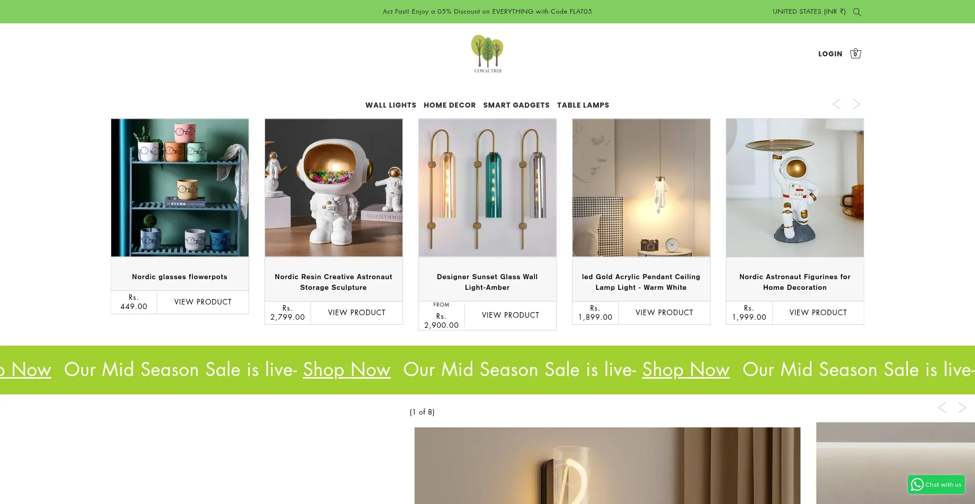 Website screenshot of Coraltree.in