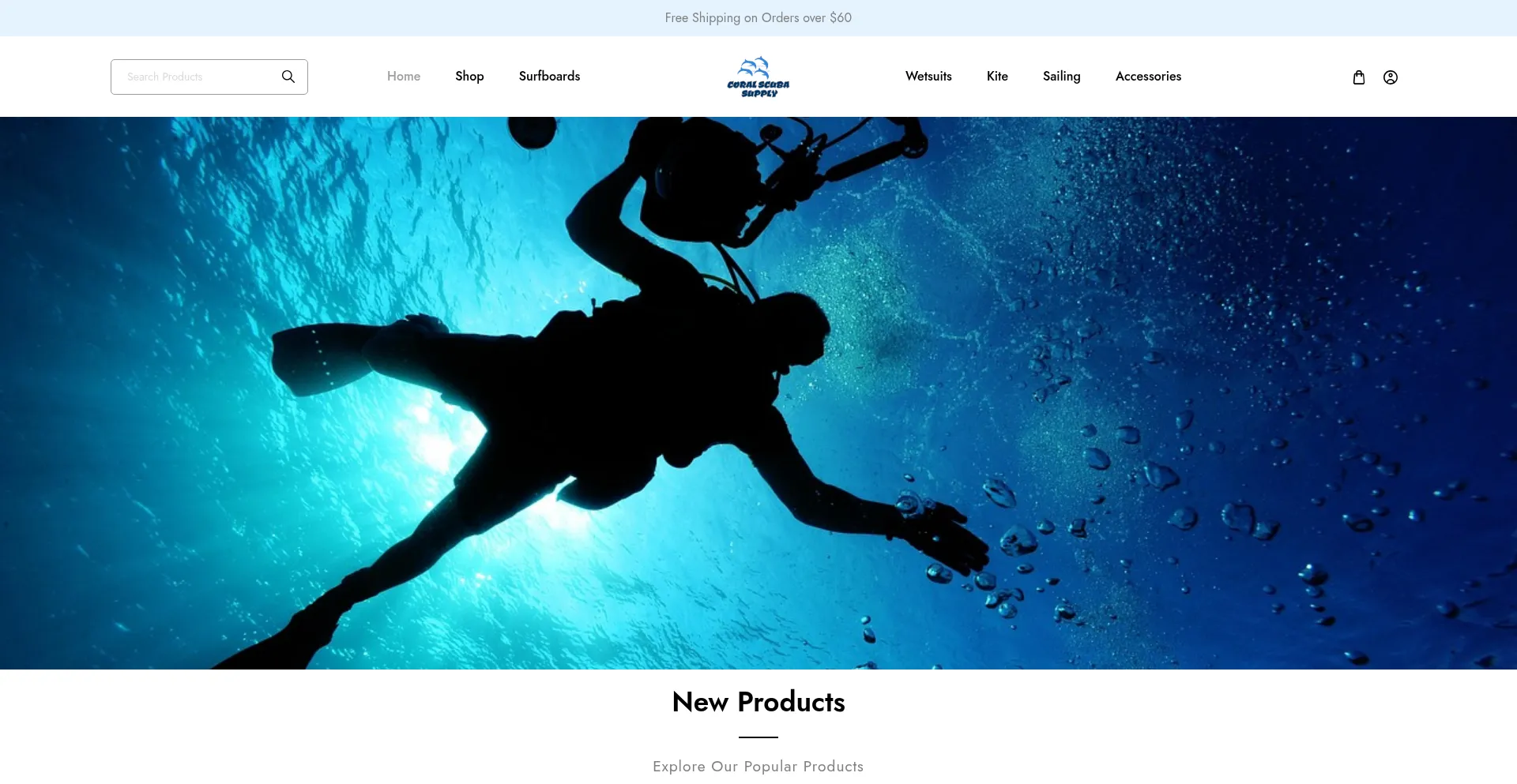 Website screenshot of Coralwatersupply.com