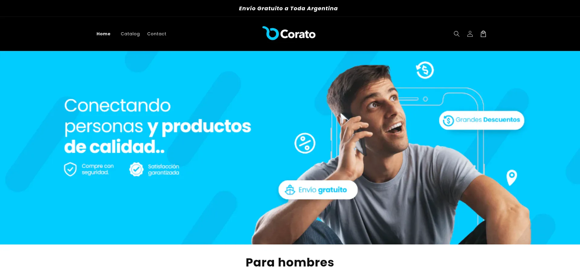 Website screenshot of Coratoarg.shop