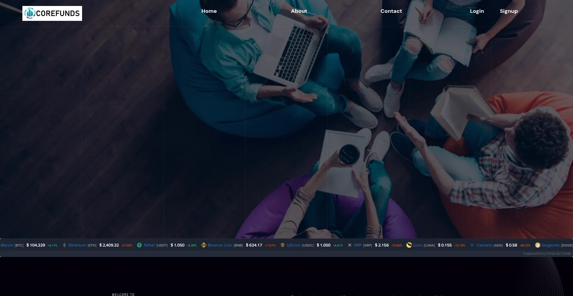 Website screenshot of Core-funds.org