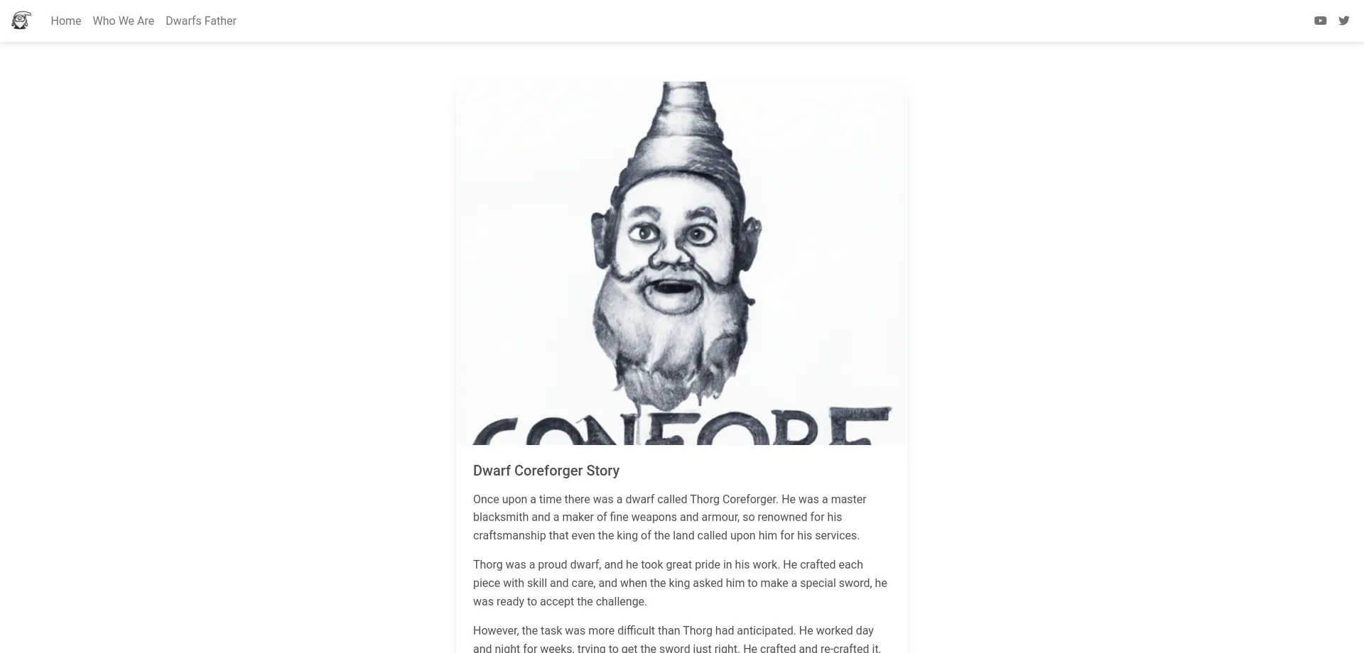 Website screenshot of Coreforger.top