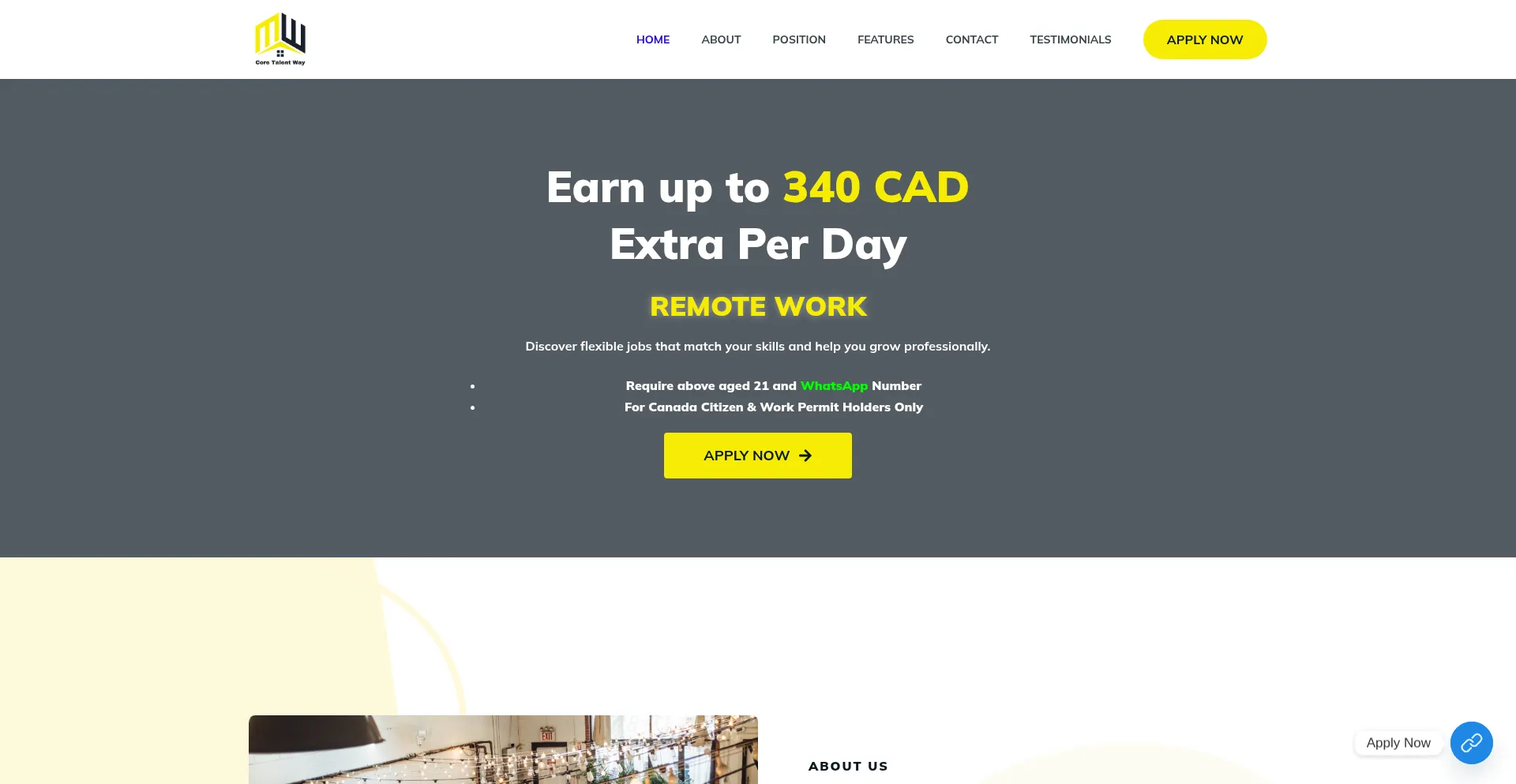 Website screenshot of Coretalentway.com