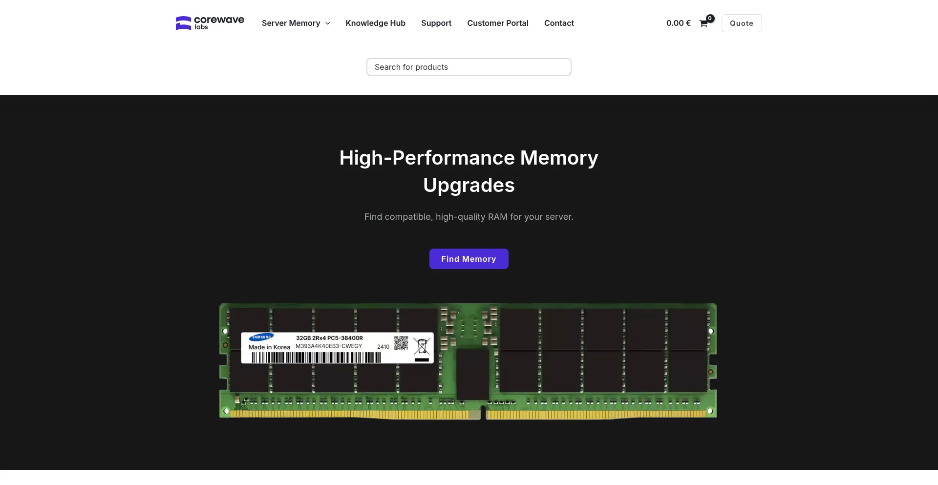 Website screenshot of Corewavelabs.com