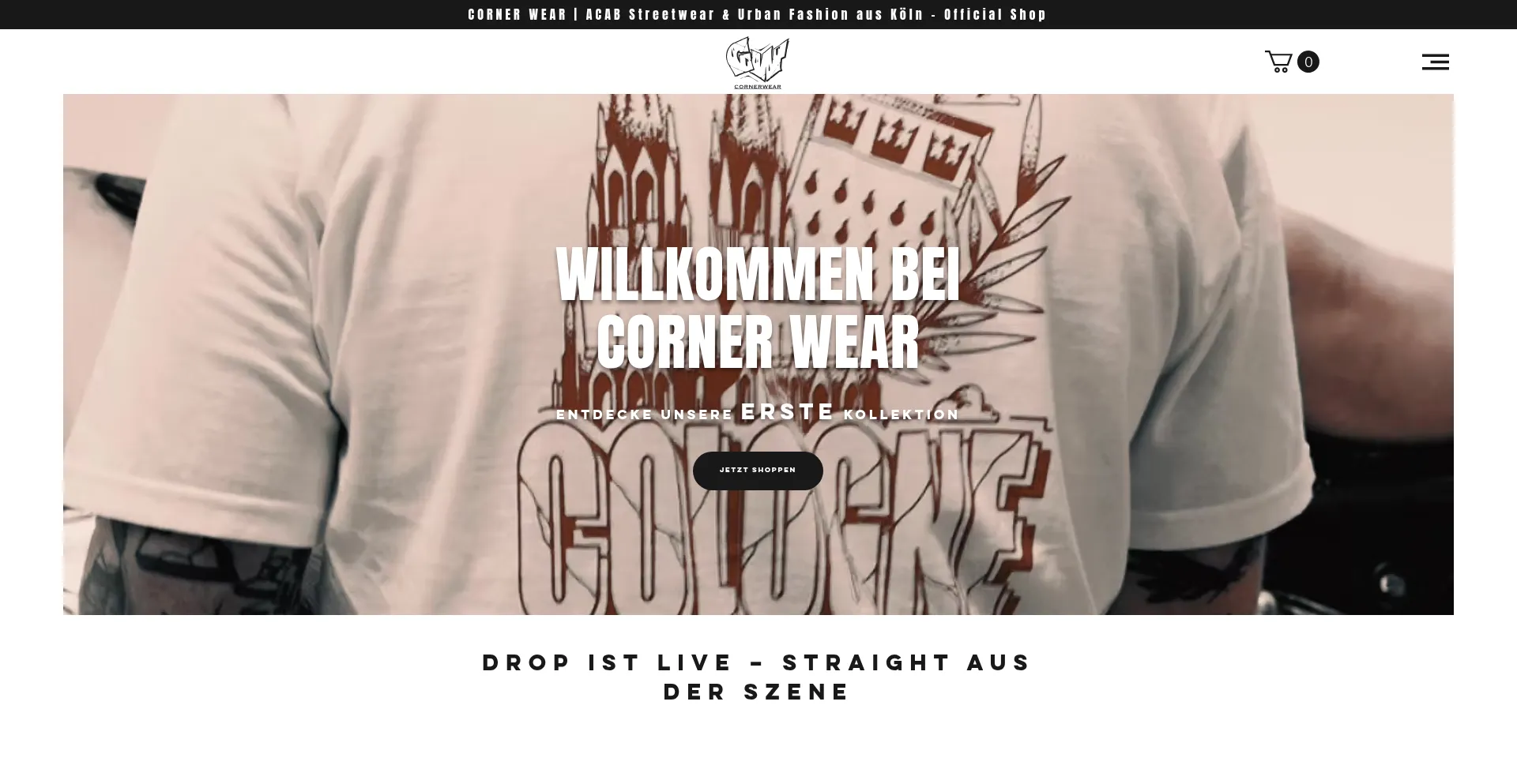 Website screenshot of Cornerwear.de