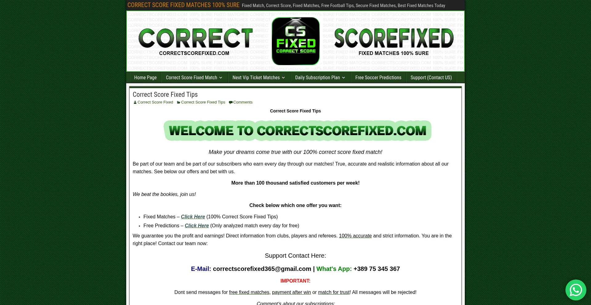 Correctscorefixed.com