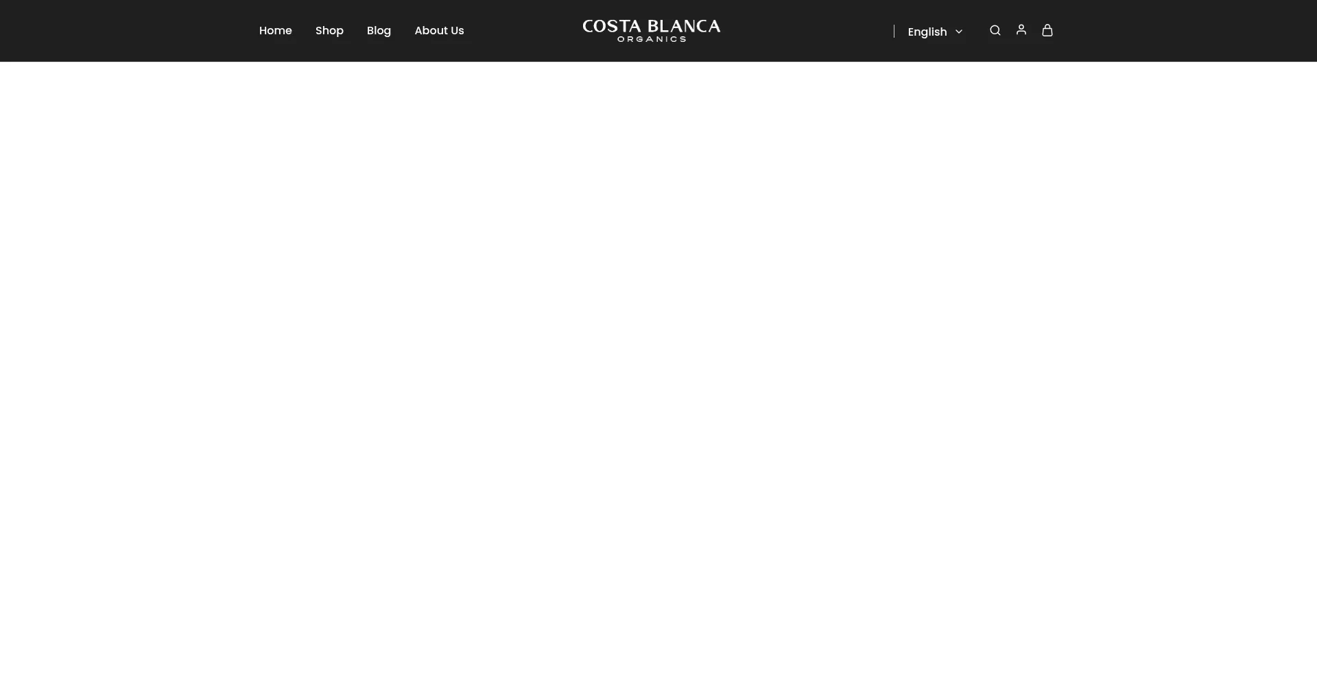 Website screenshot of Costablancaorganics.com
