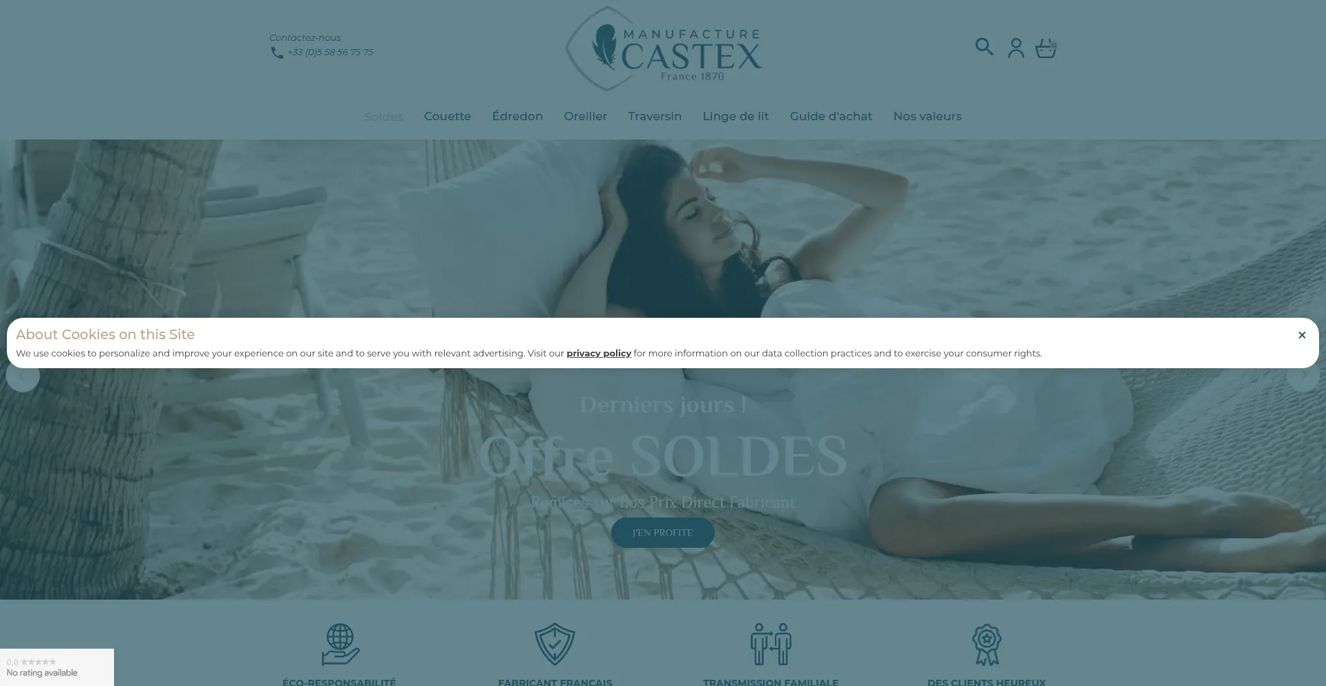 Website screenshot of Couette-castex.com