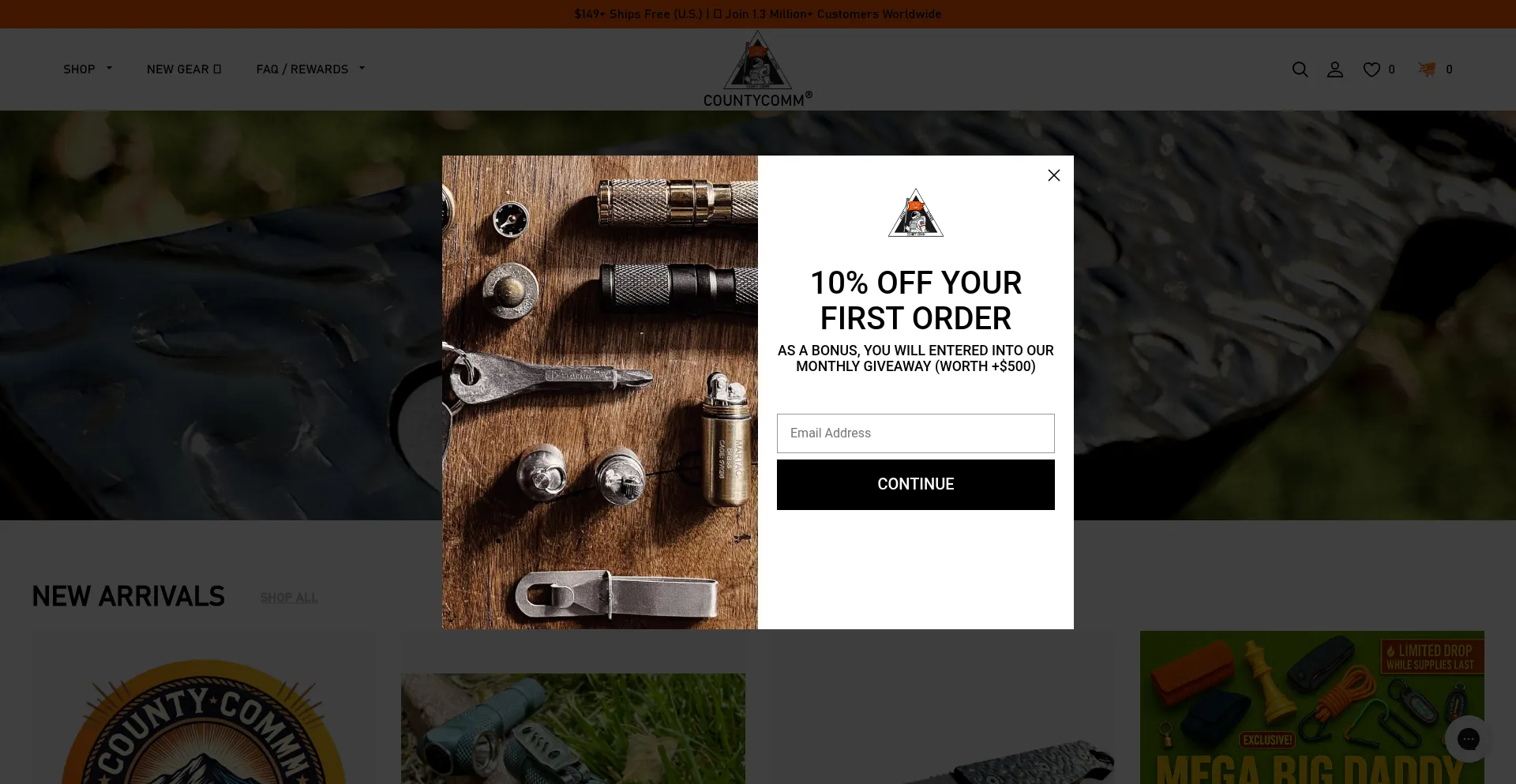 Website screenshot of Countycomm.com