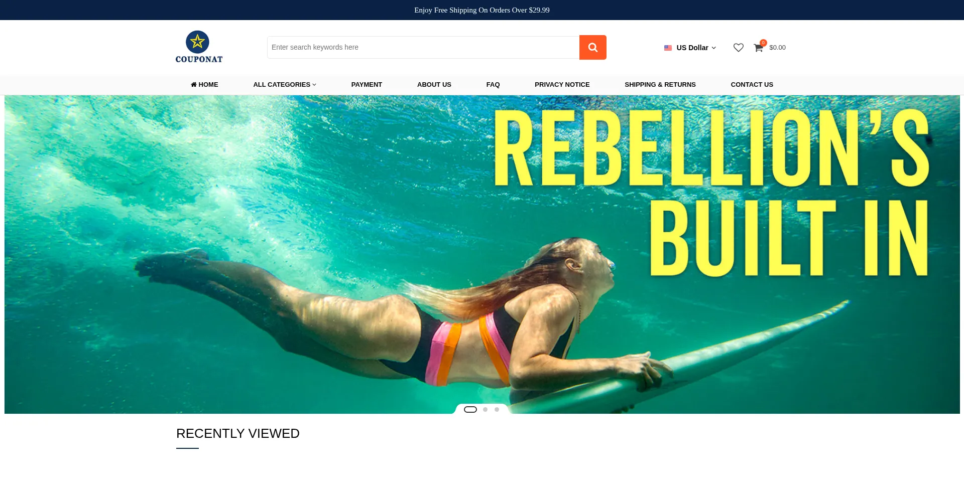 Website screenshot of Couponat.net