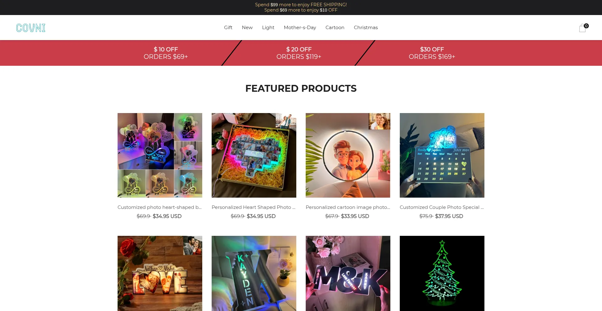 Website screenshot of Covni.com
