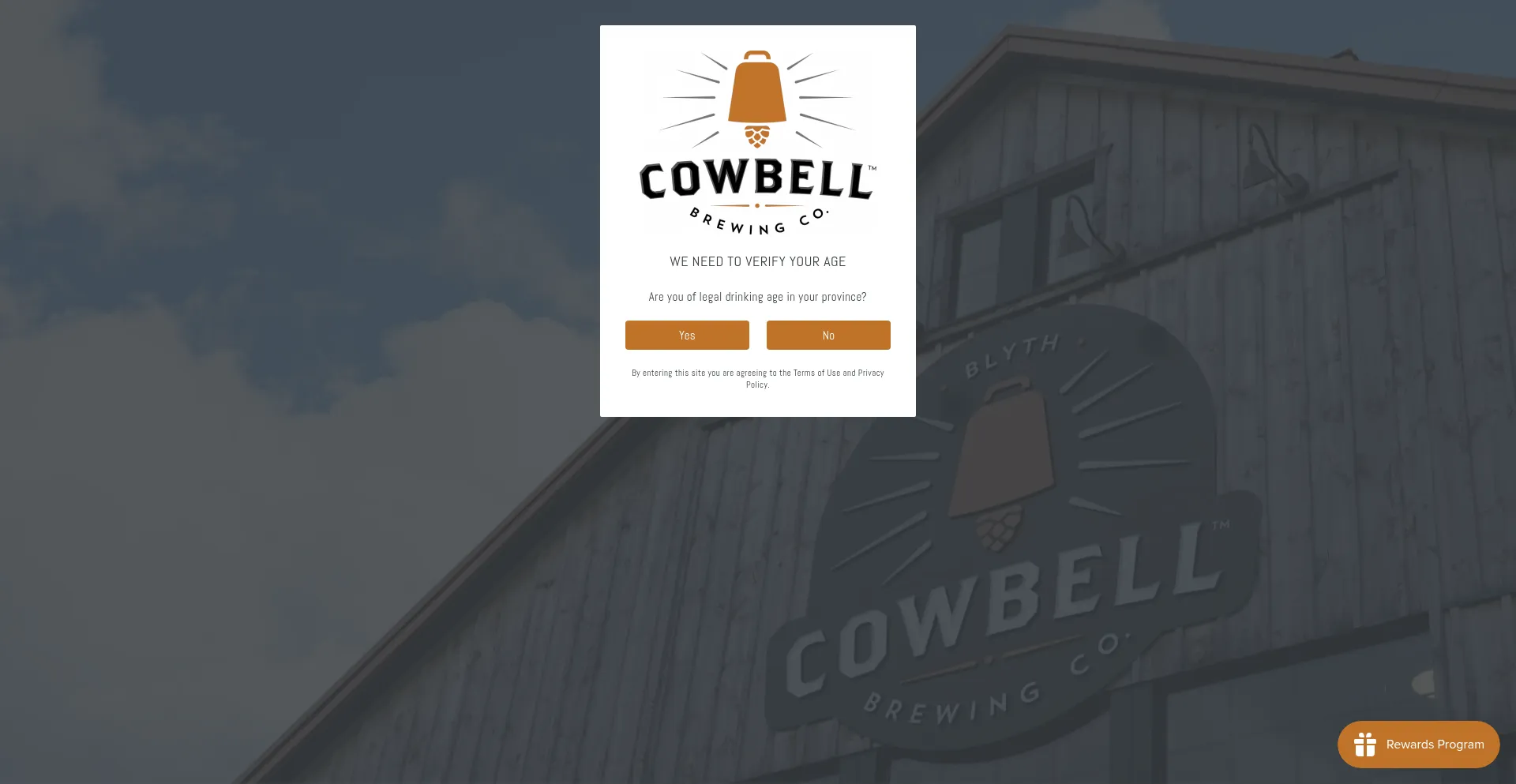 Website screenshot of Cowbellbrewing.com