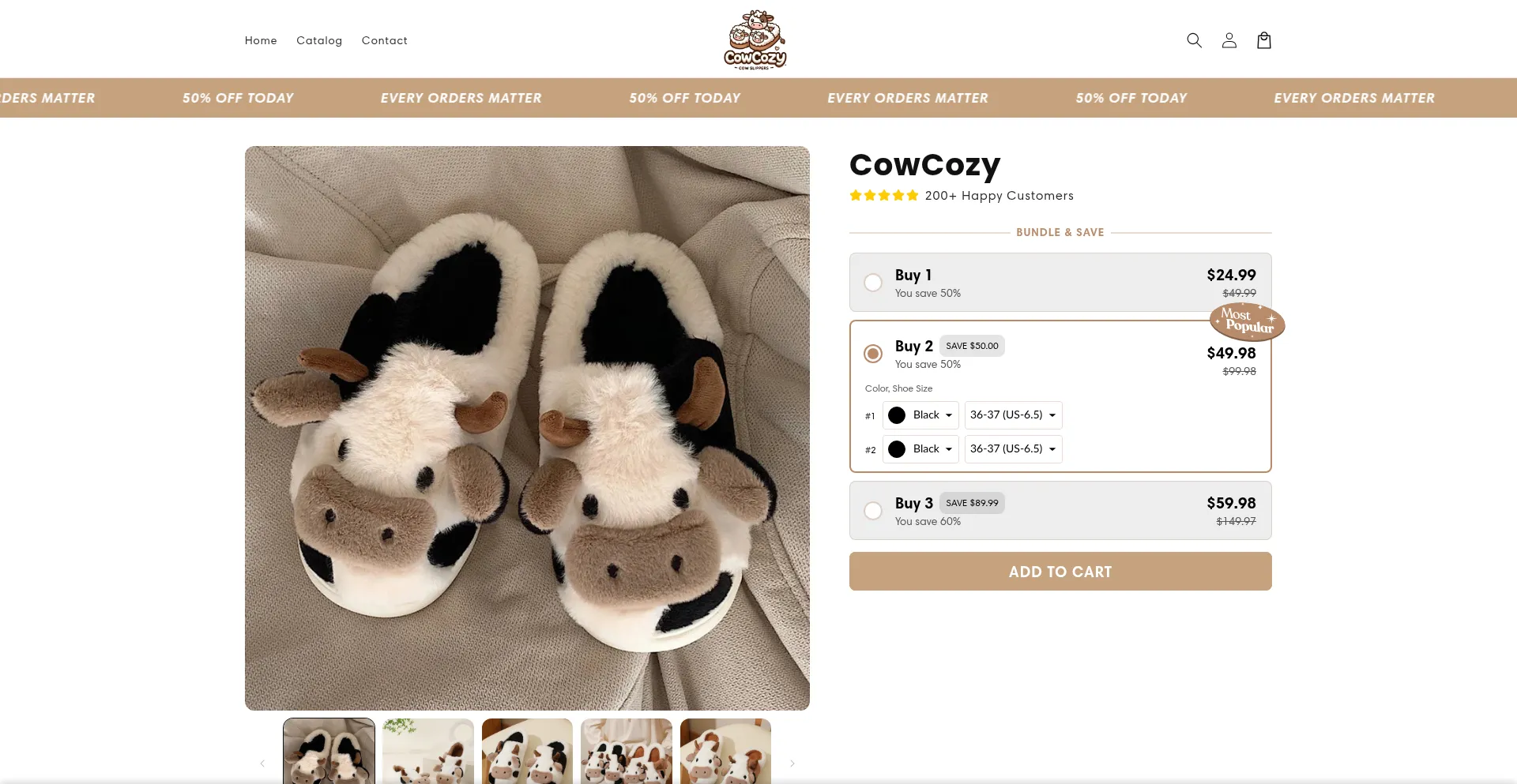 Website screenshot of Cowcozy.com