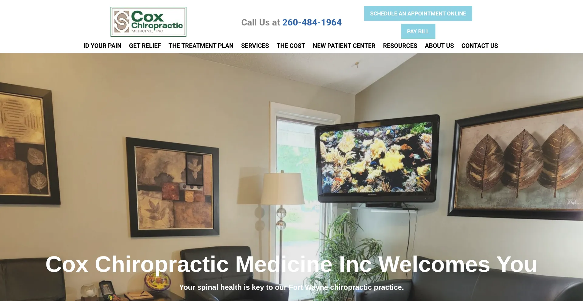 Website screenshot of Coxchiromed.com