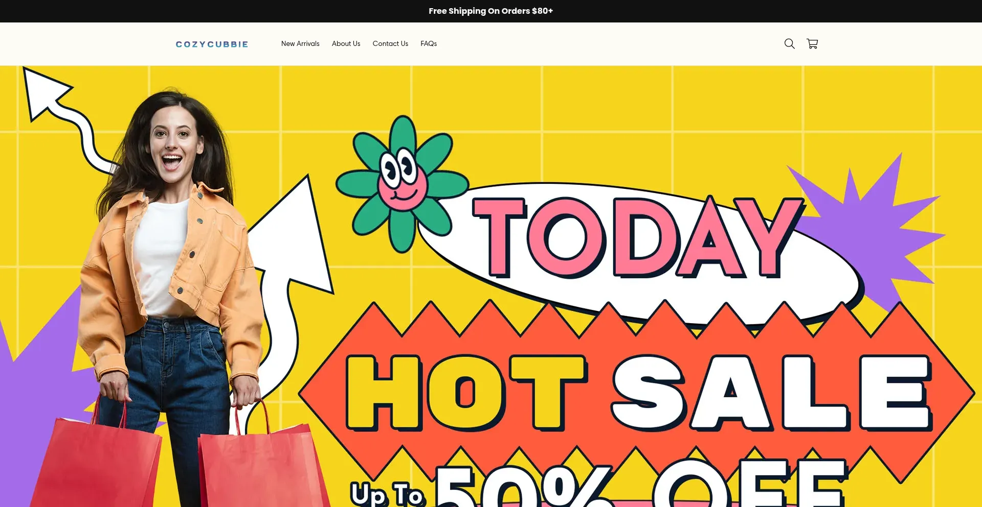 Website screenshot of Cozycubbie.com