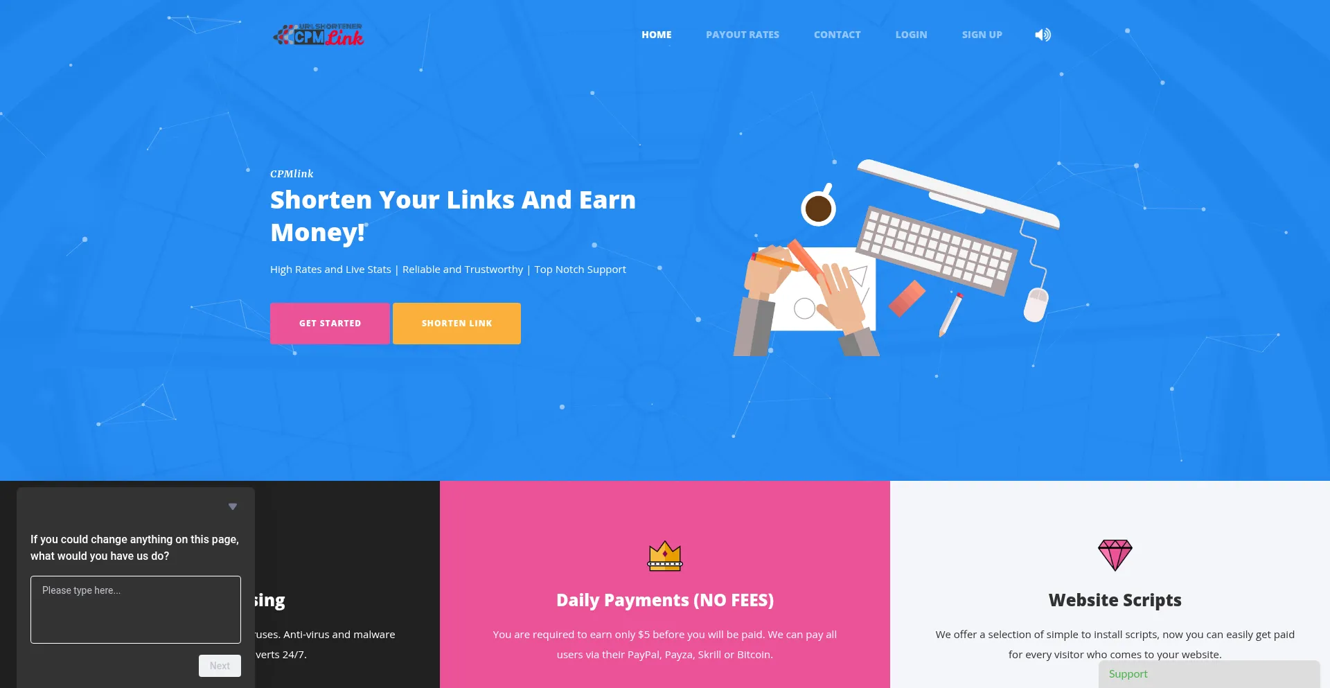 Website screenshot of Cpmlink.net