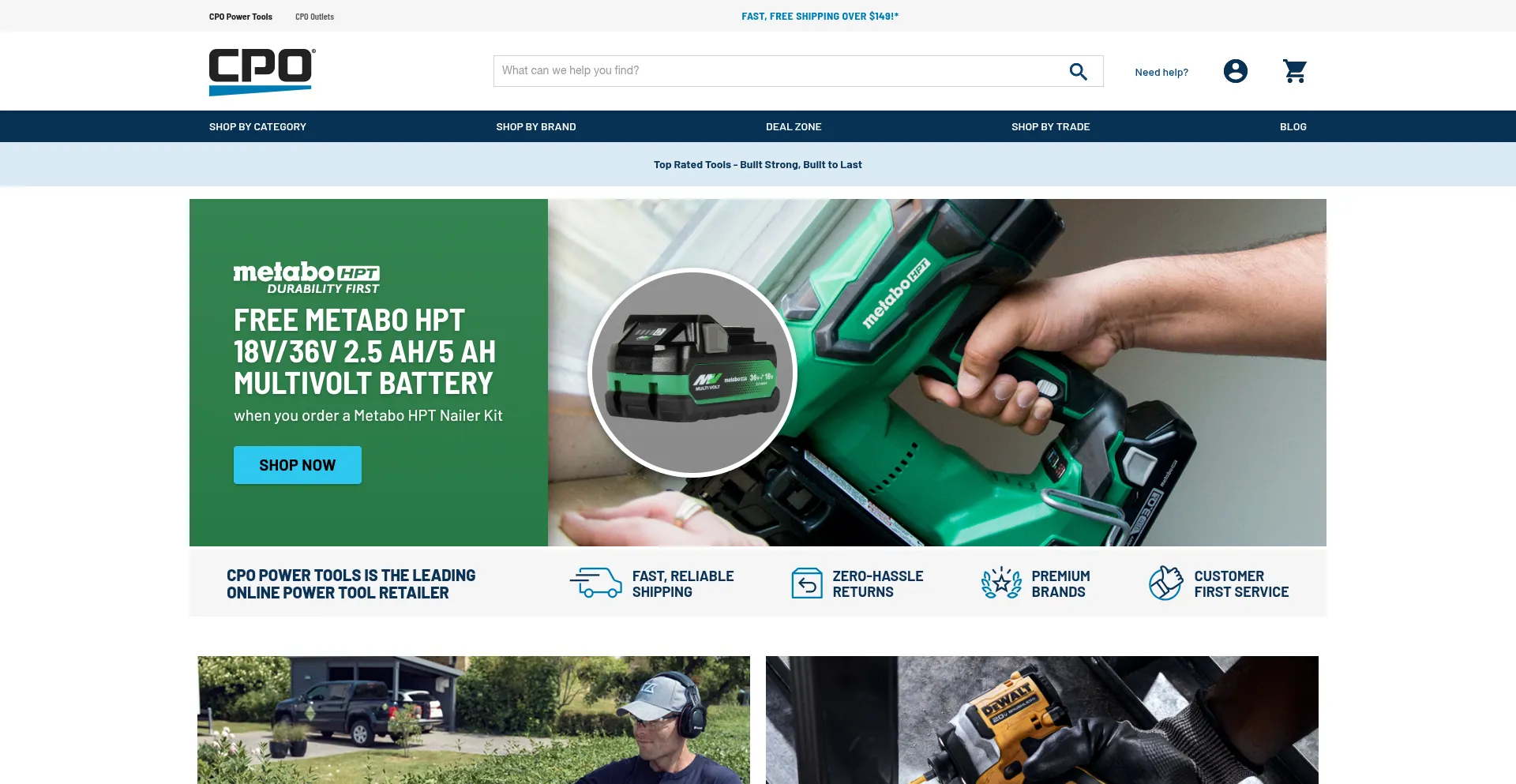 Website screenshot of Cpopowertools.com