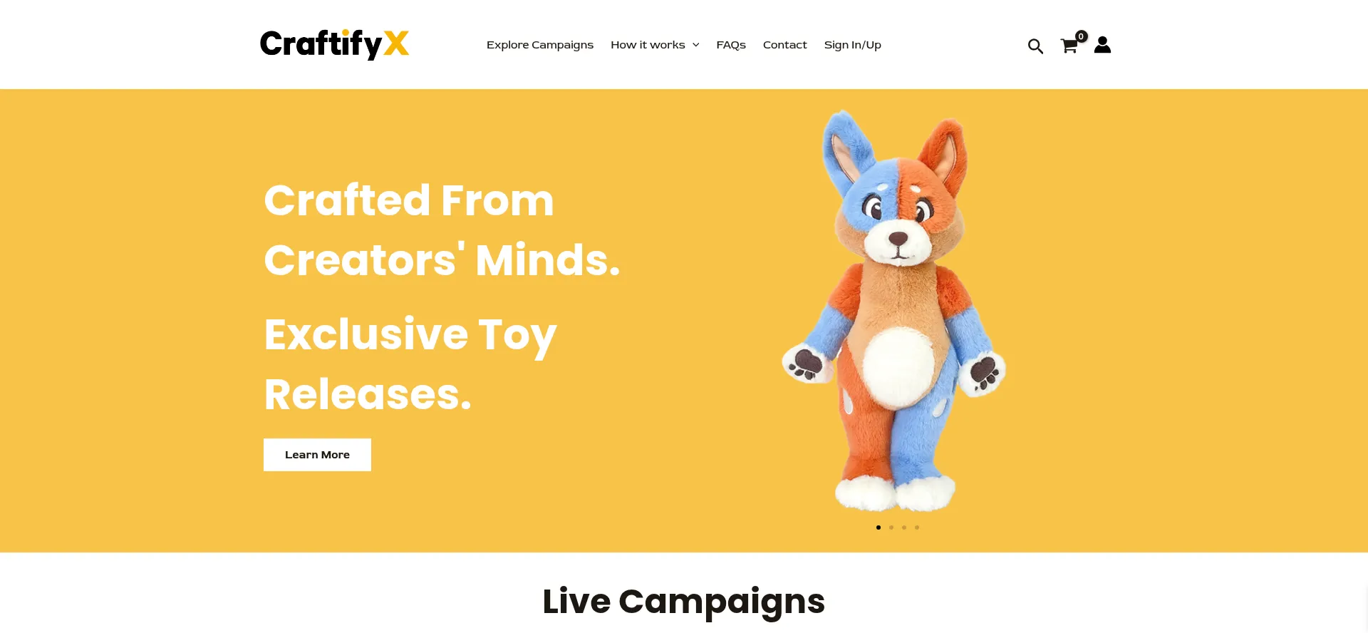 Website screenshot of Craftifyx.com