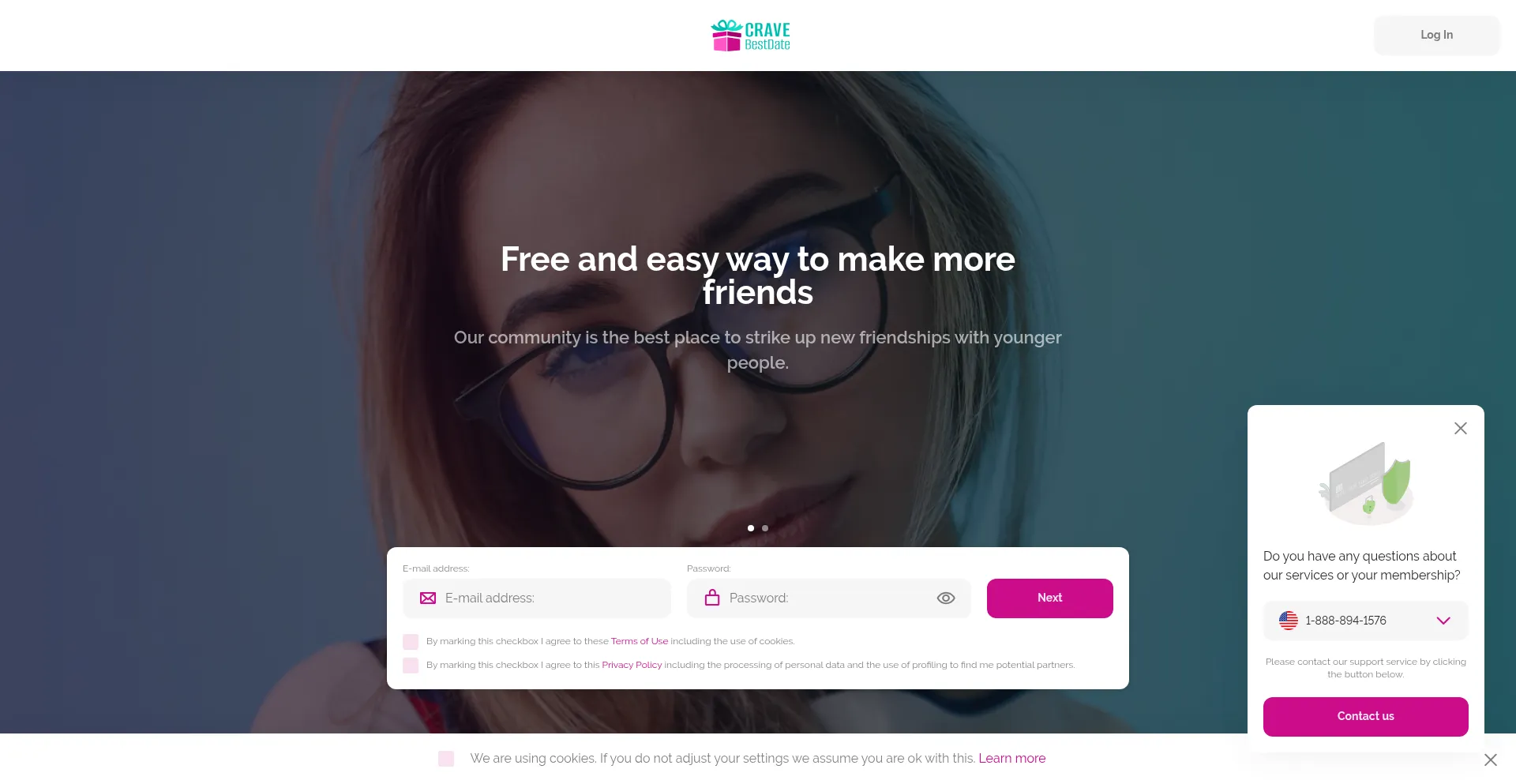 Website screenshot of Cravebestdate.com