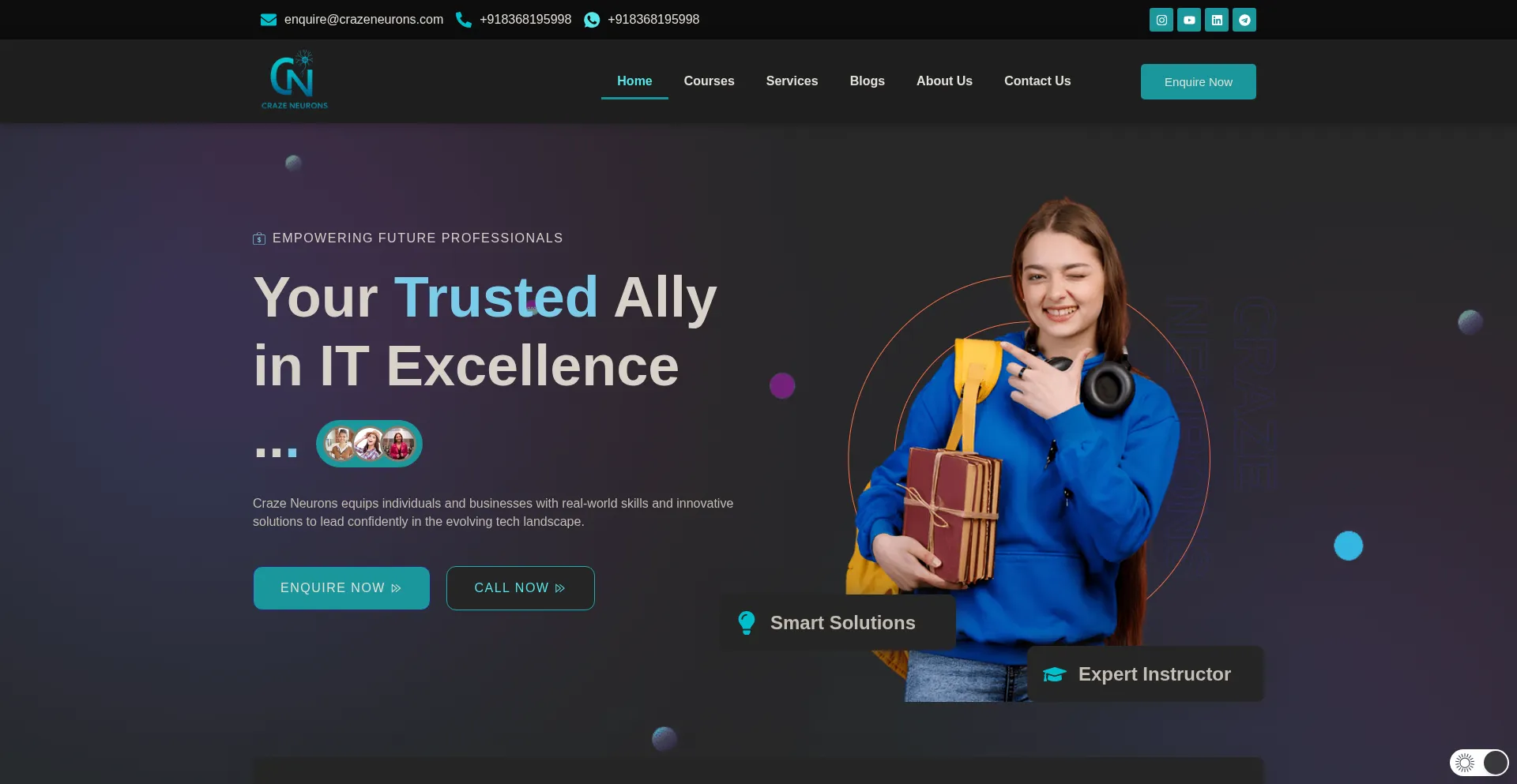 Website screenshot of Crazeneurons.com