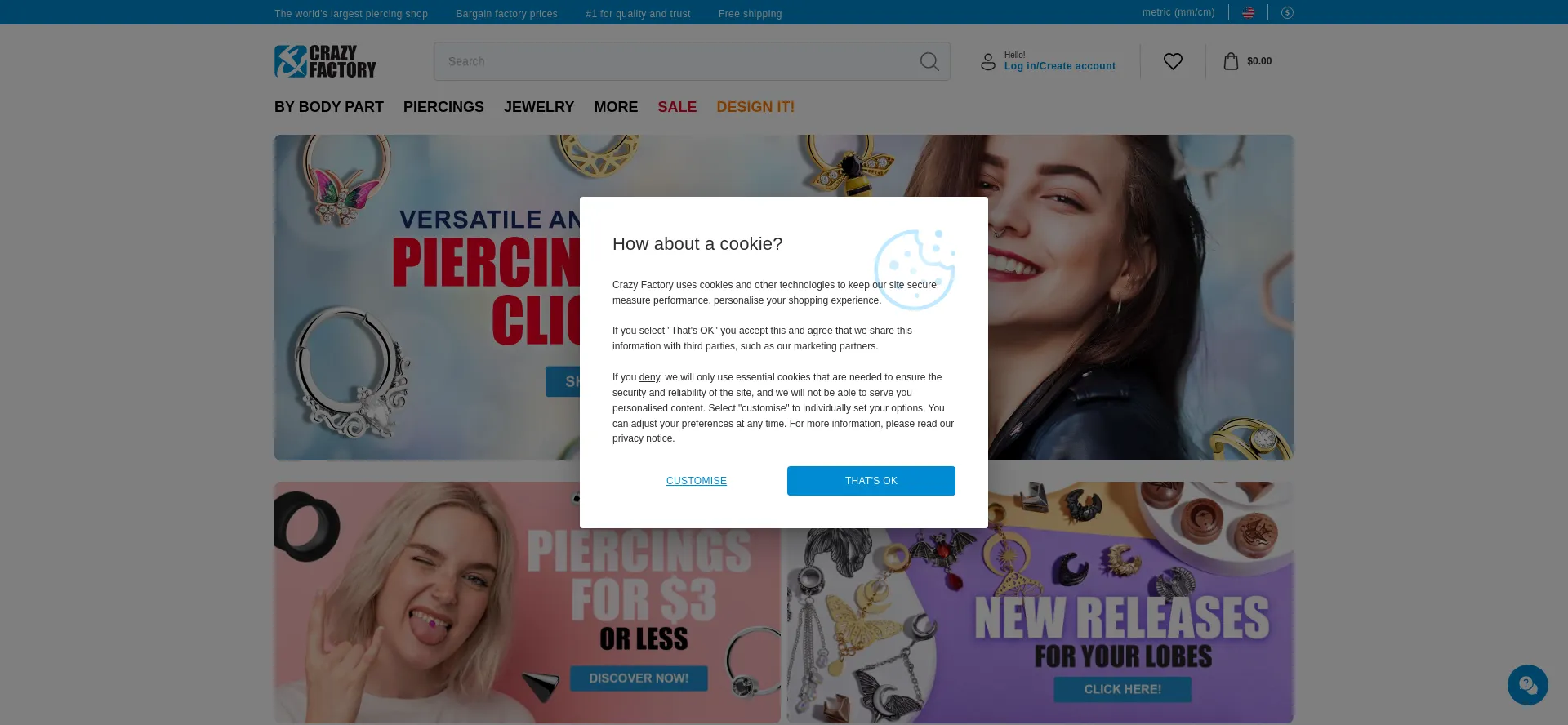 Website screenshot of Crazy-factory.com