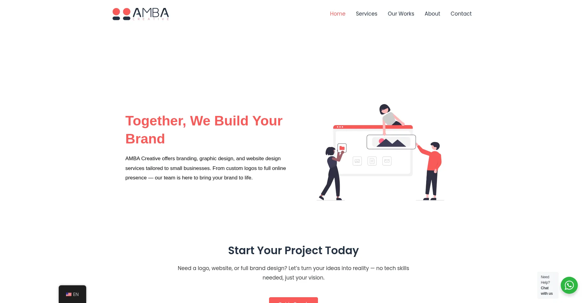 Website screenshot of Creativeamba.com