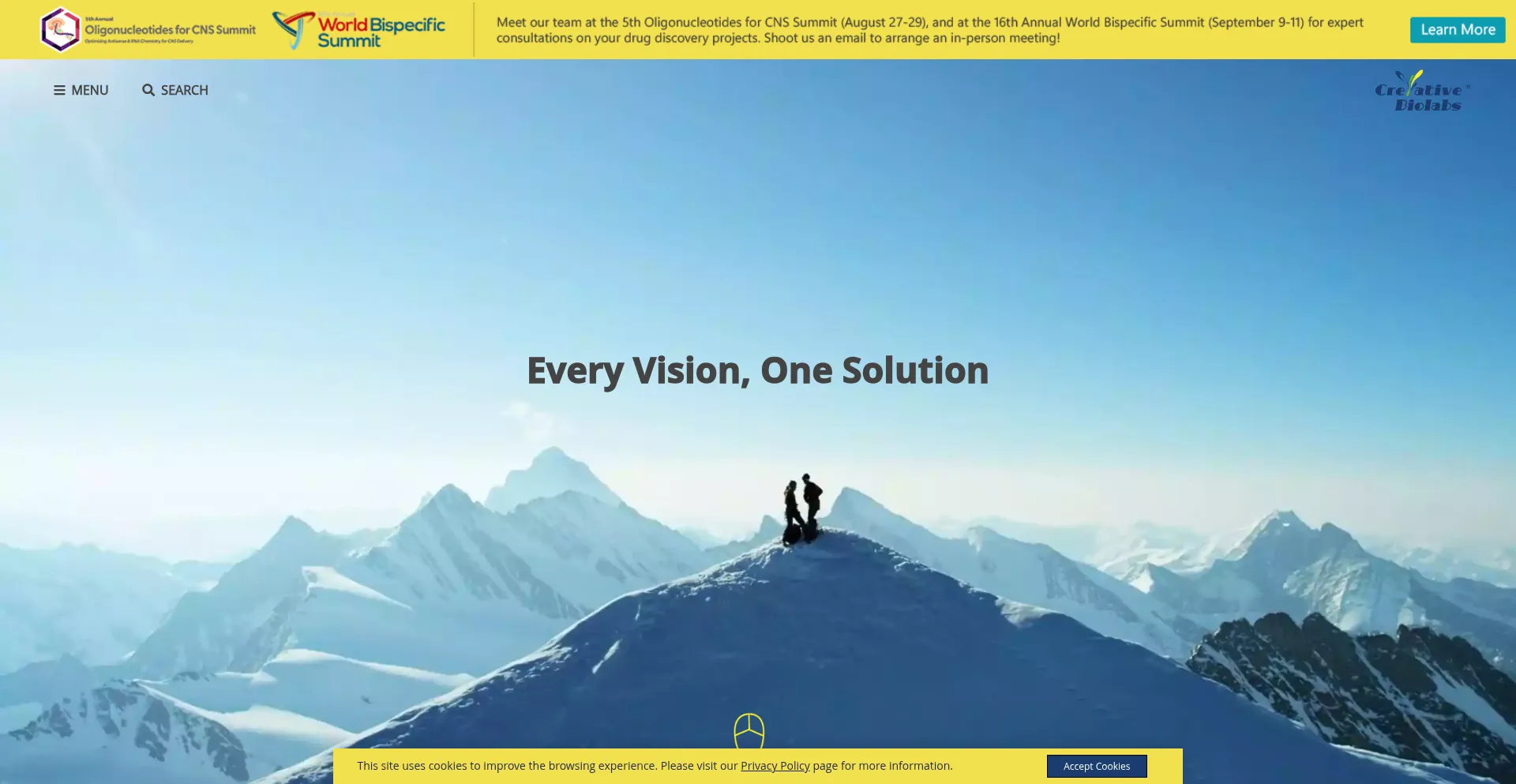 Website screenshot of Creativebiolabs.com