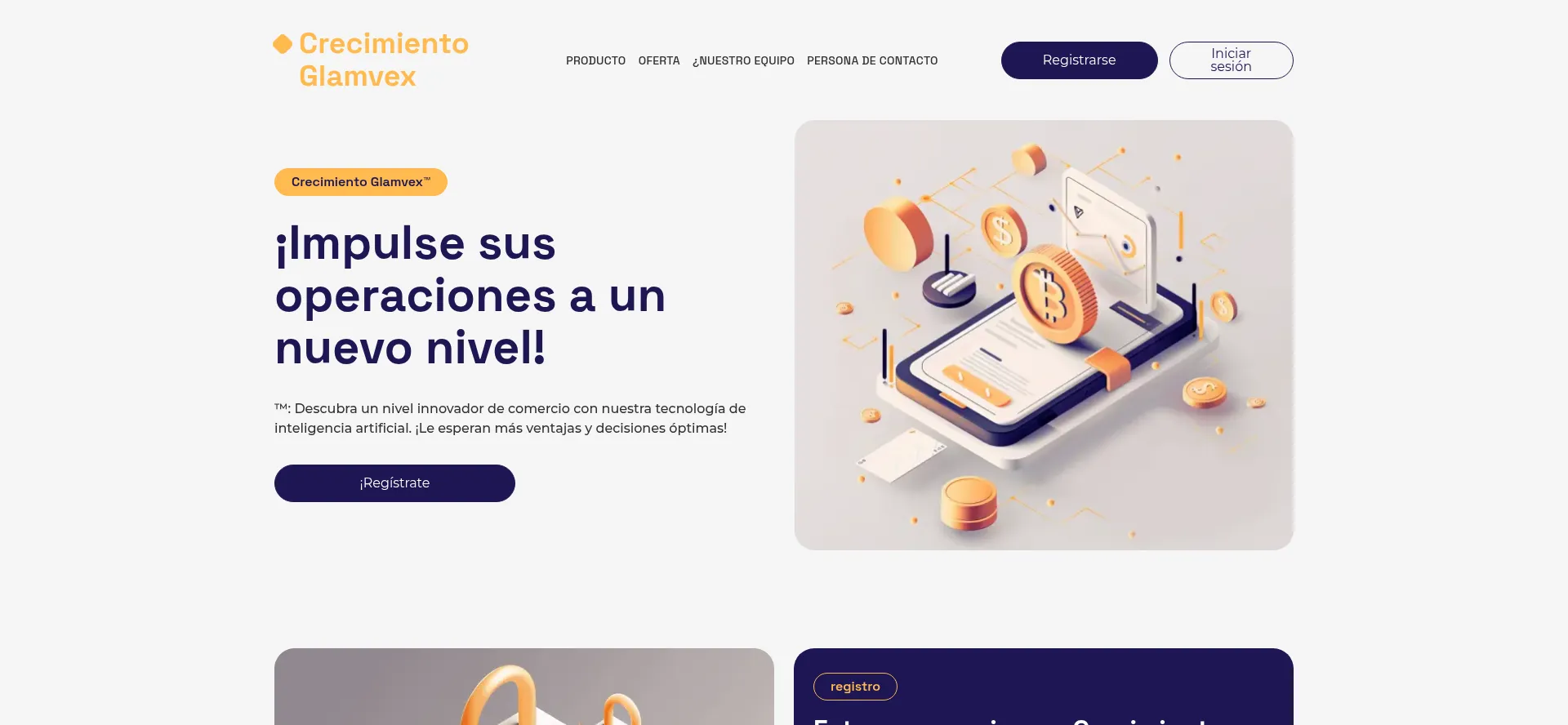 Website screenshot of Crecimiento-glamvex.ar