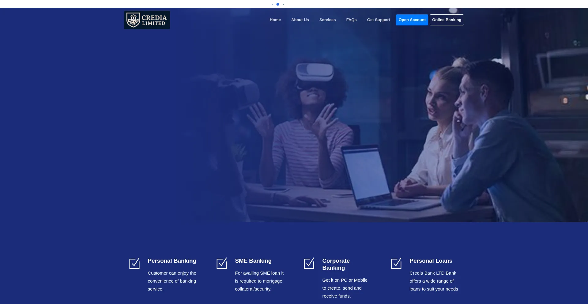 Website screenshot of Crediabankltd.com