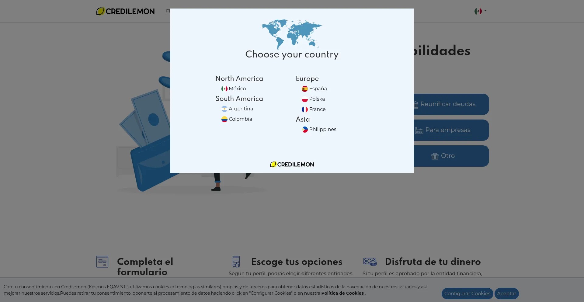 Website screenshot of Credilemon.com