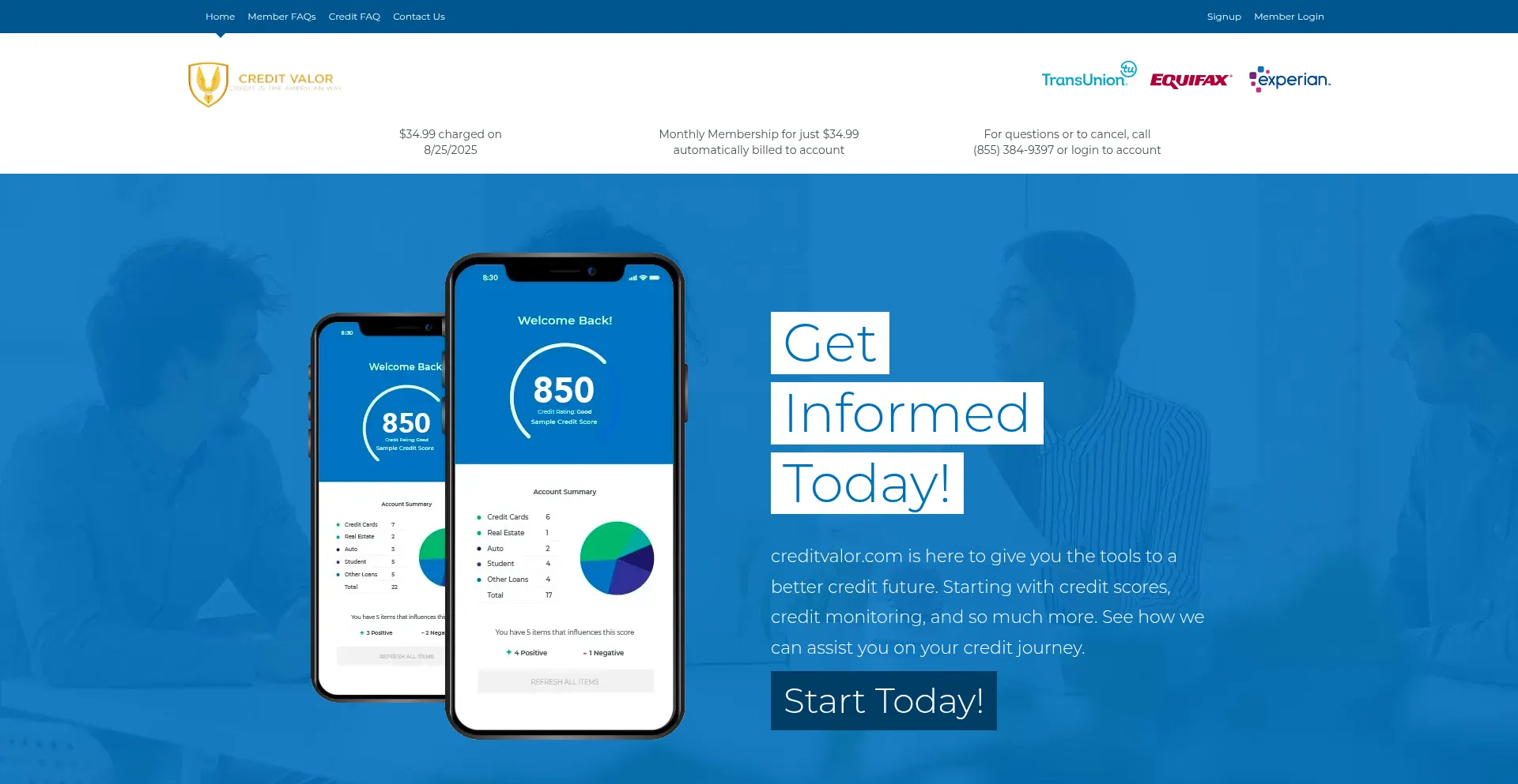 Website screenshot of Creditvalor.com