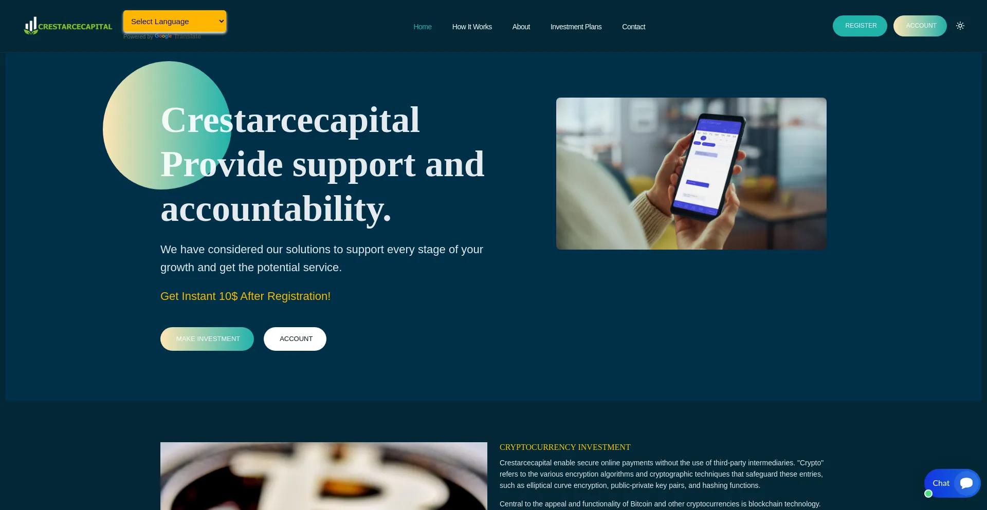Website screenshot of Crestarcecapital.com