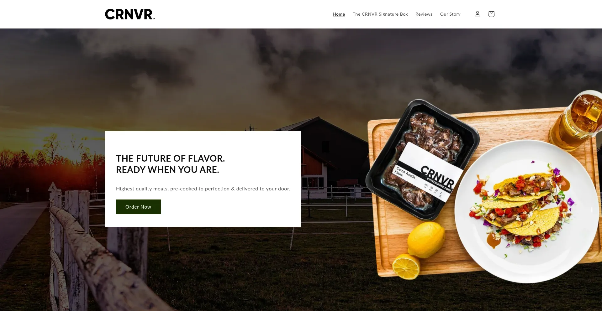 Website screenshot of Crnvrmeats.com