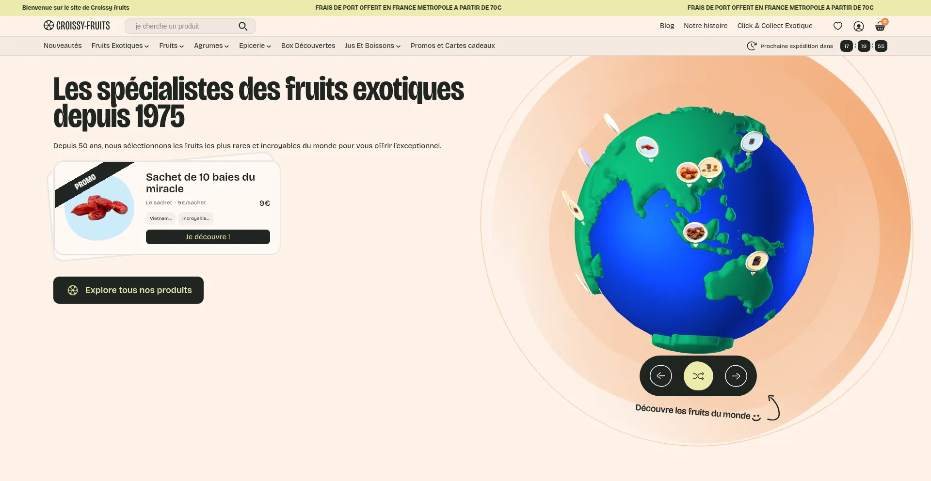 Website screenshot of Croissy-fruits.fr