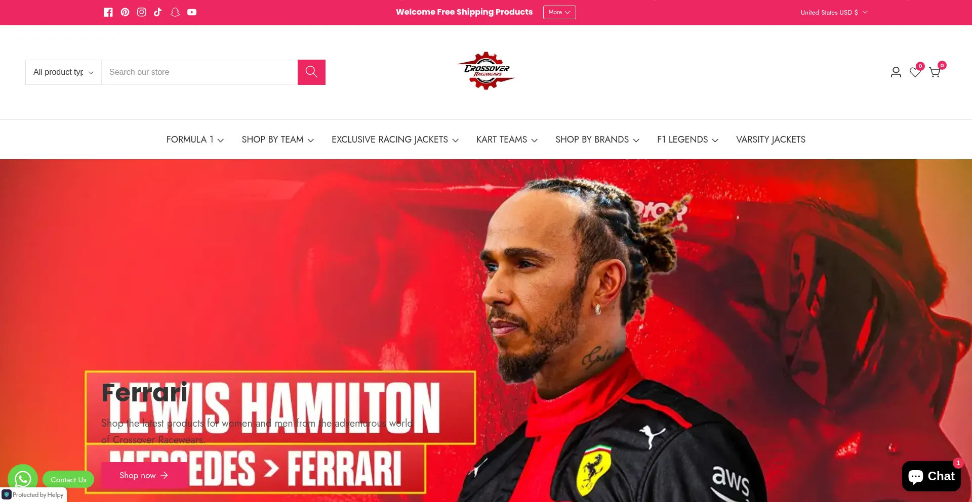 Website screenshot of Crossoverracewear.com