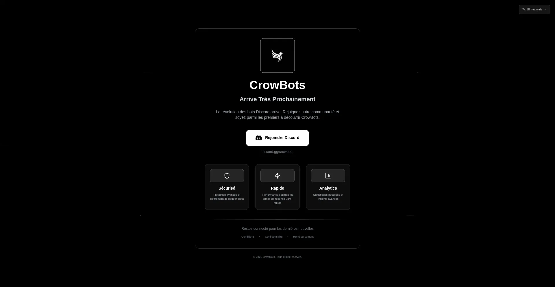 ¿És Seguro y Confiable Crowbots.fr?