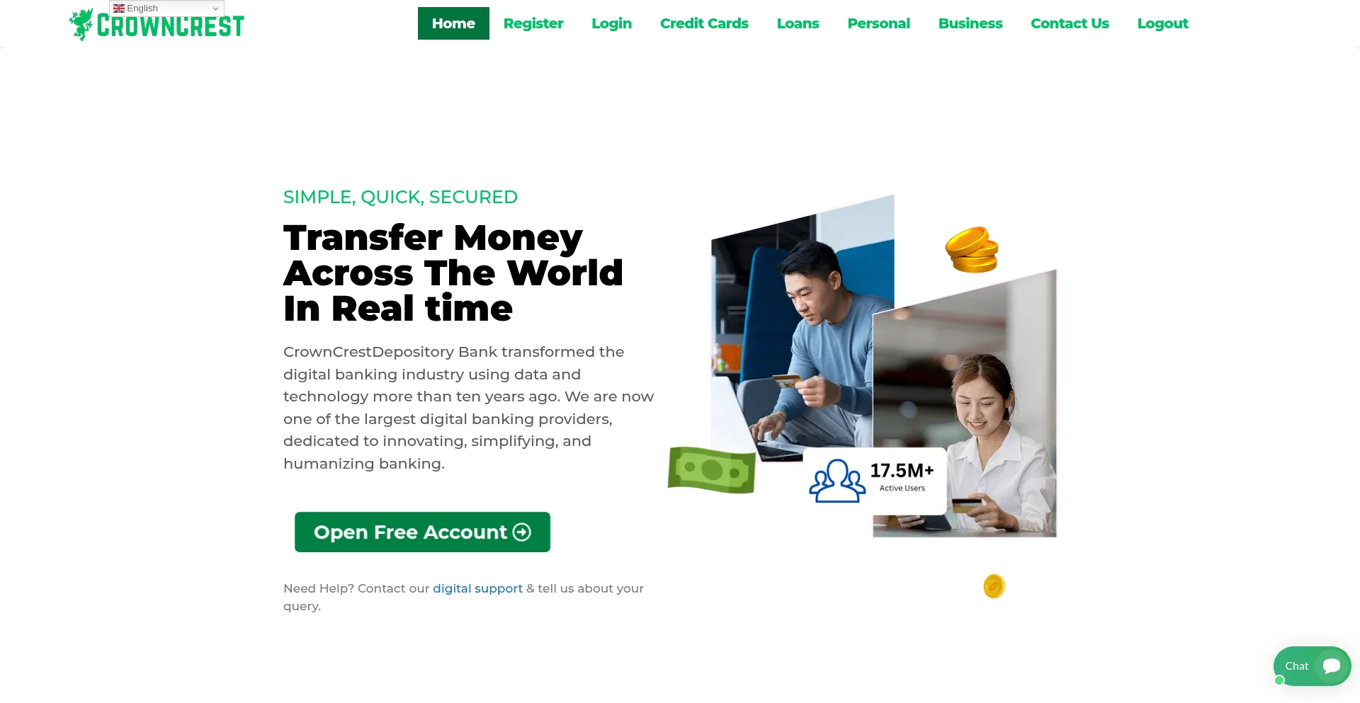 Website screenshot of Crowncrestdepository.com
