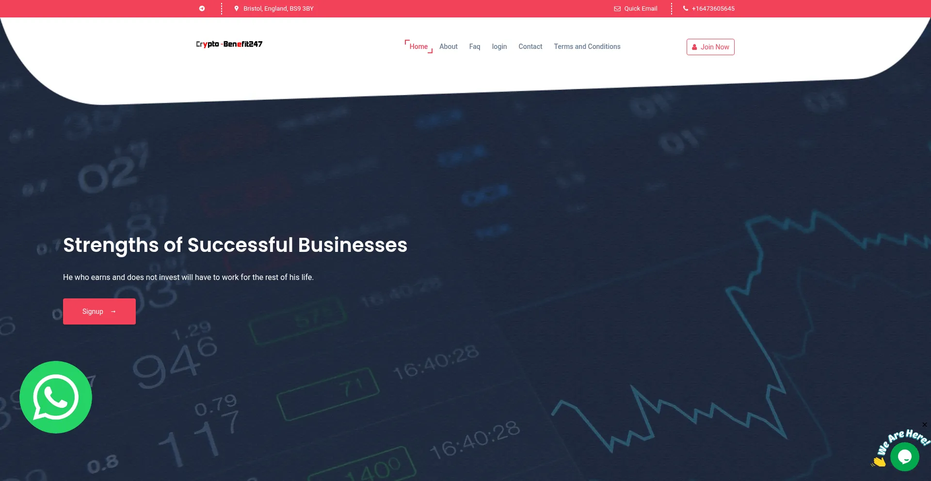 Website screenshot of Crypto-benefits247.com